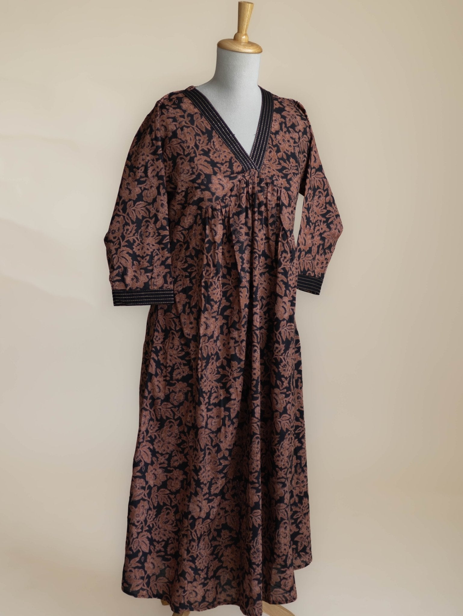 Raksha Cotton Block Printed A-Line Kurta - AINA