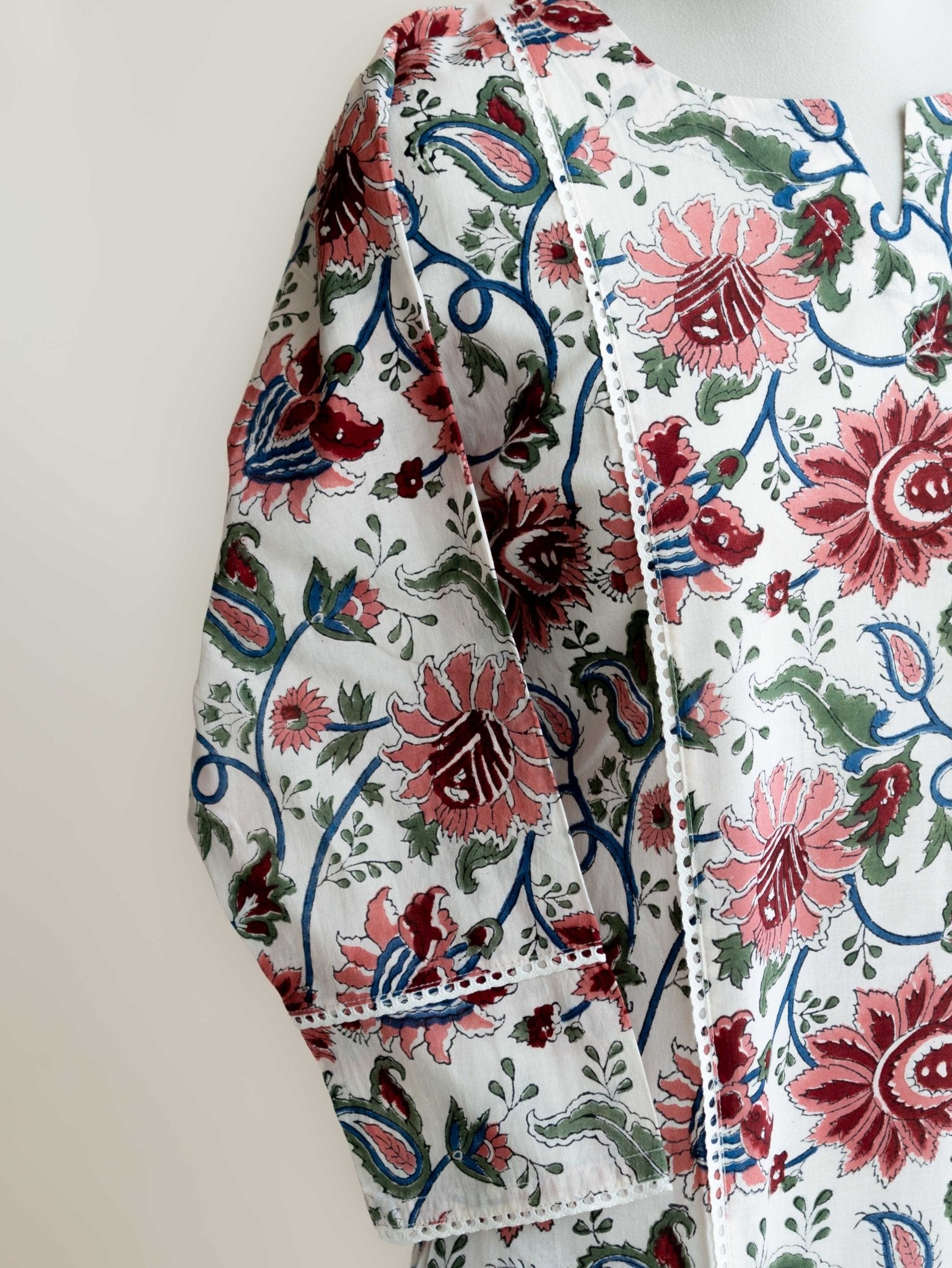Raksha Cotton Block Printed Straight Kurta - AINA