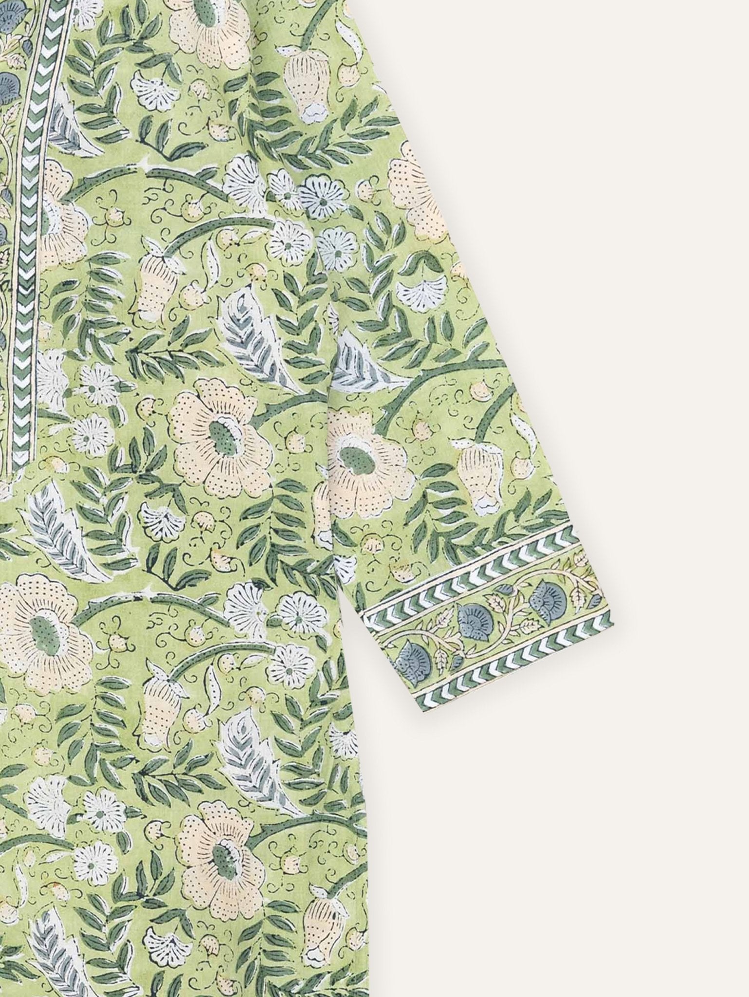 Ramya Cotton Block Printed Straight Kurta - AINA