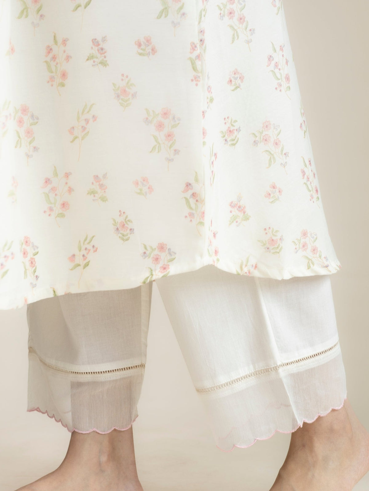Rayna Chanderi Block Printed A-Line 2 Piece Set - AINA
