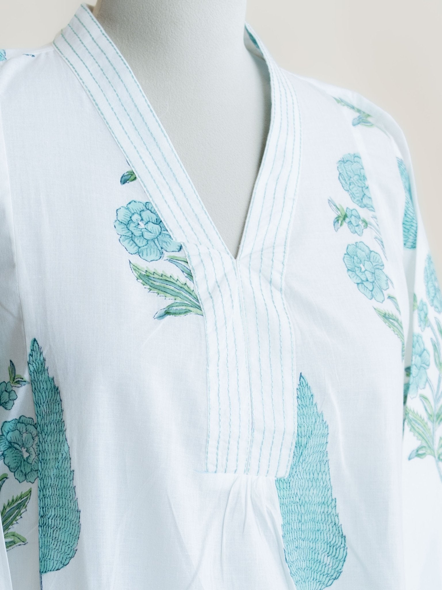 Reba Cotton Block Printed A - Line Kurta - AINA