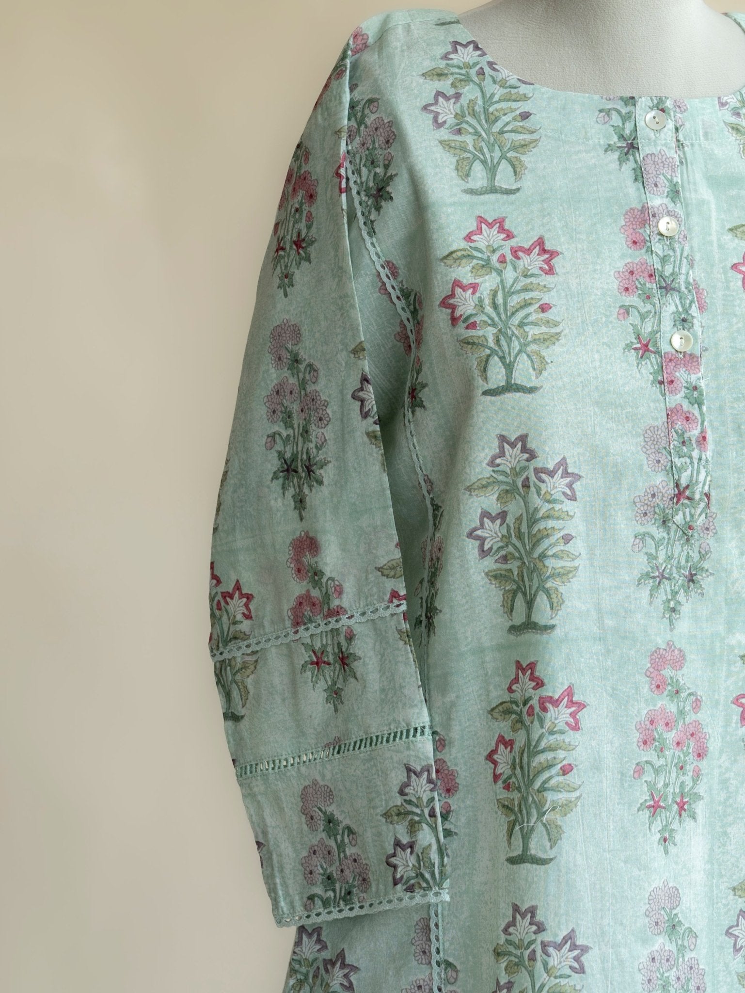 Reetha Cotton Block Printed Straight Kurta - AINA