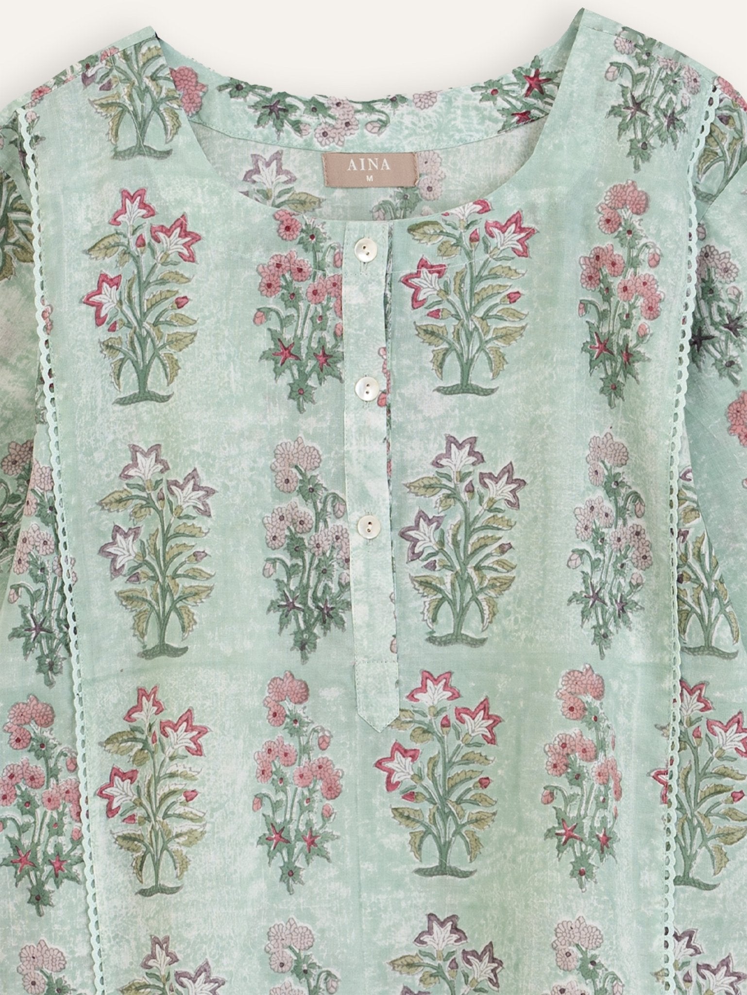 Reetha Cotton Block Printed Straight Kurta - AINA