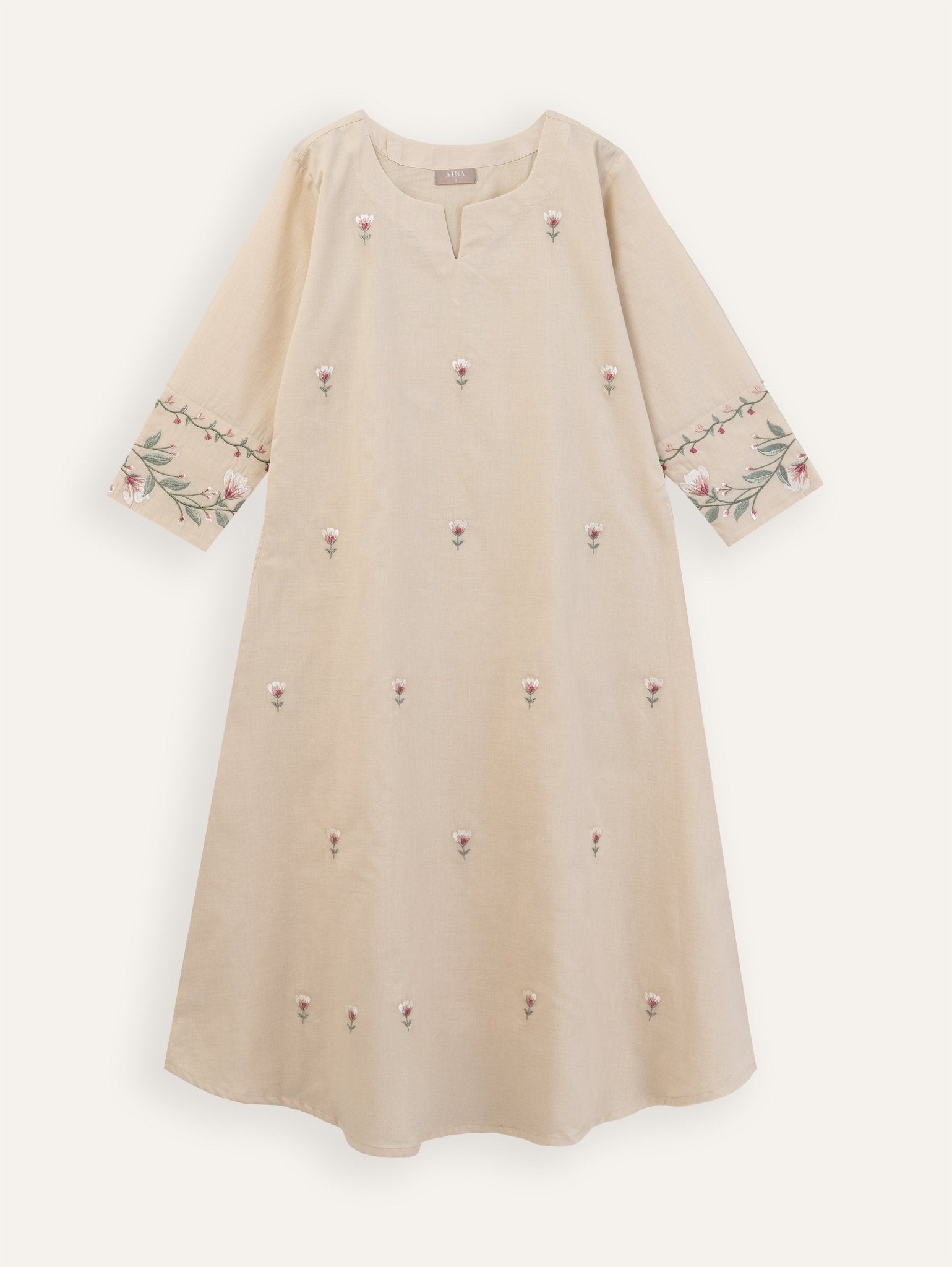 Reha Cotton Embroidered A - Line Suit Set - AINA
