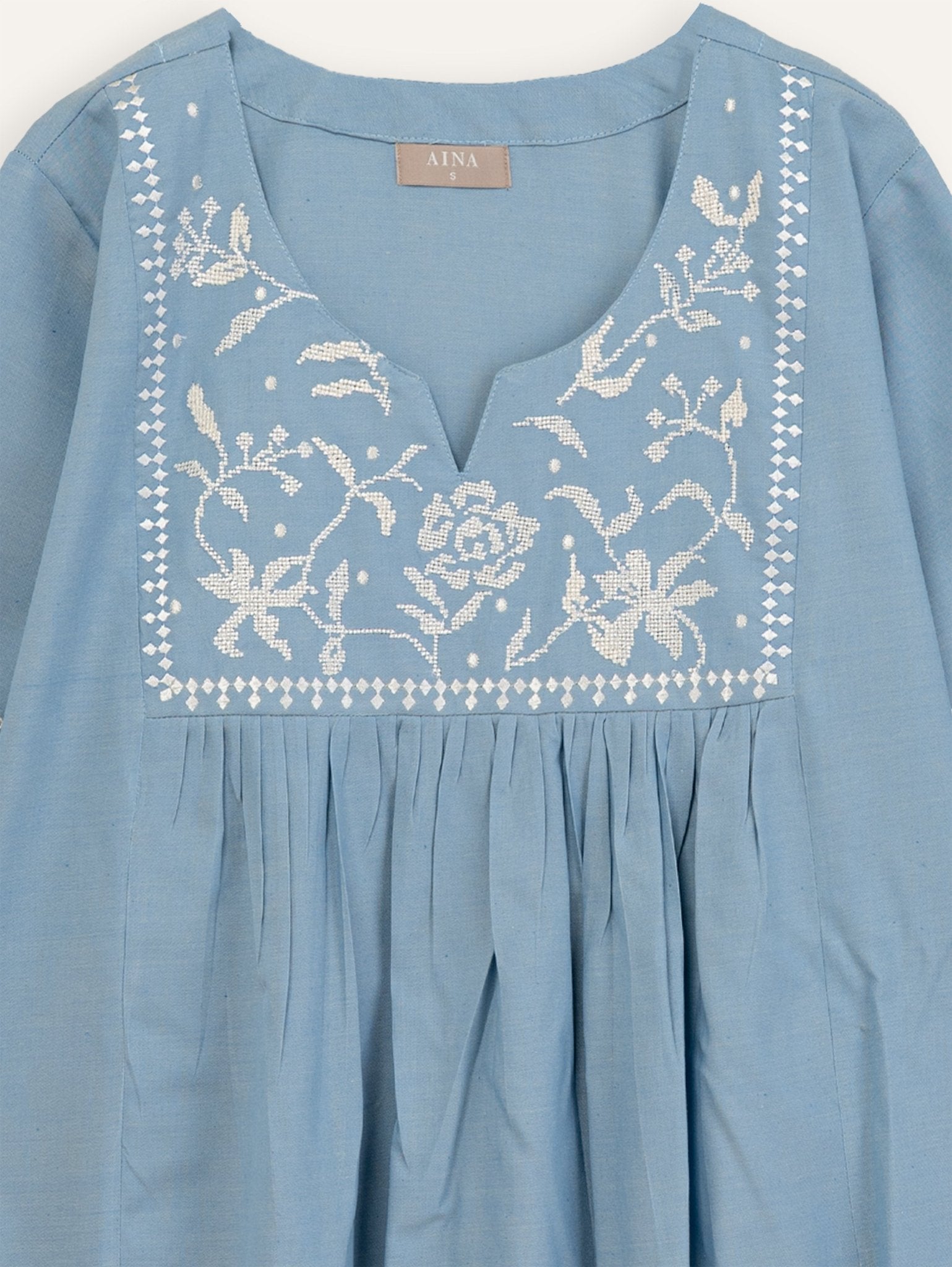 Reha Cotton Handloom Embroidered A - Line Kurta - AINA