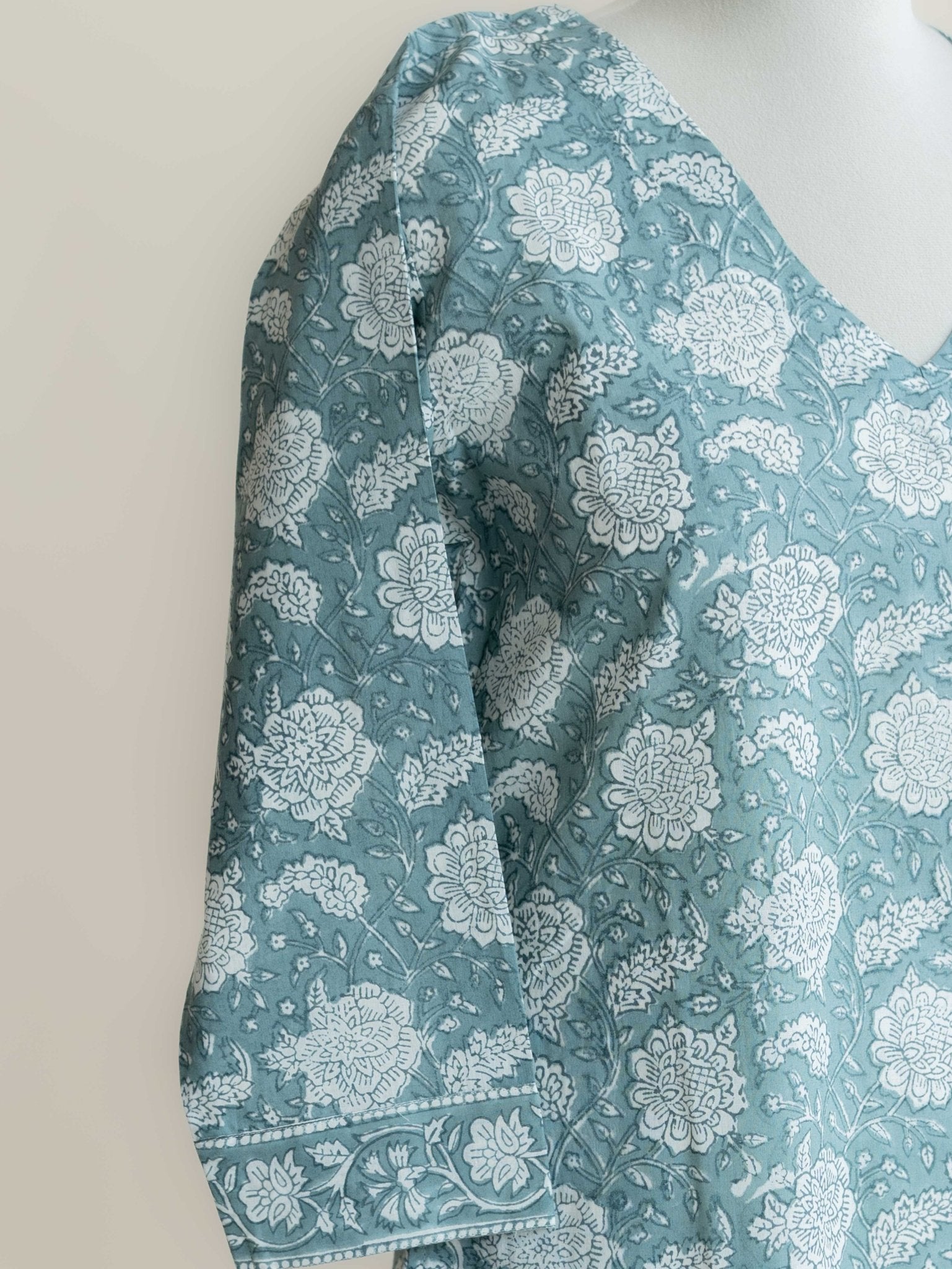 Rehal Cotton Block Printed Straight Kurta - AINA