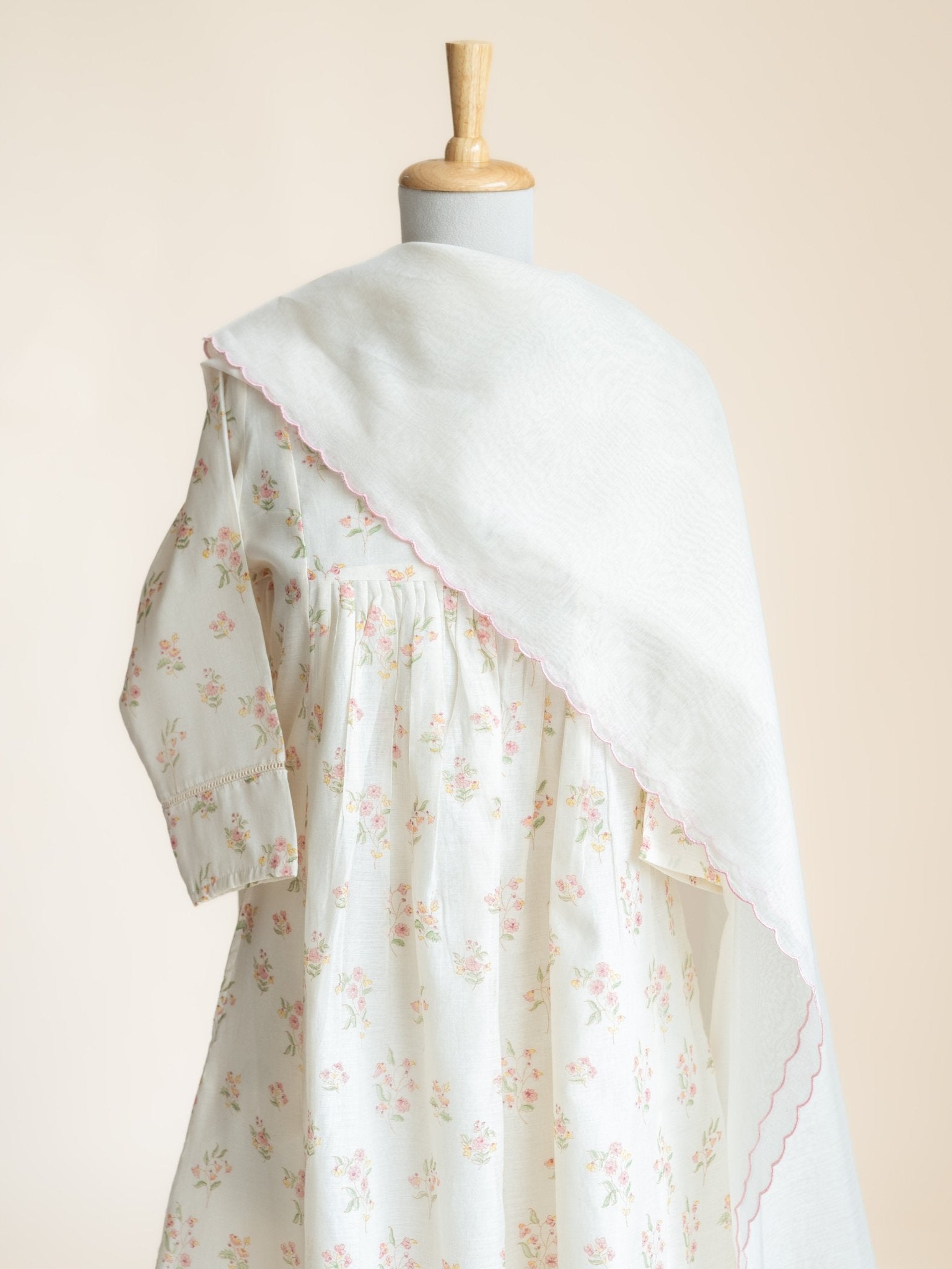Rehla Chanderi Block Printed A - Line Suit Set - AINA