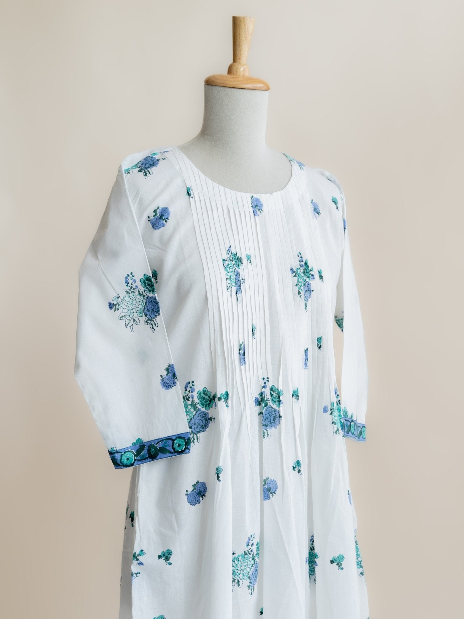 Rehna Cotton Block Printed A - Line Kurta - AINA