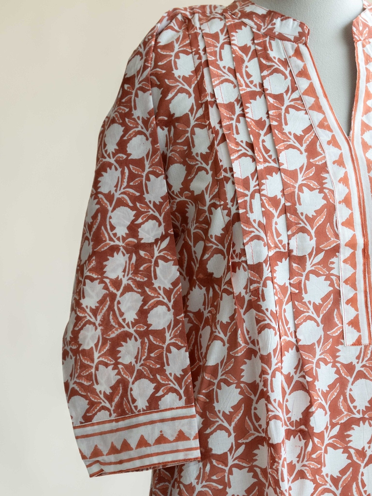 Reyha Cotton Block Printed Straight Kurta - AINA