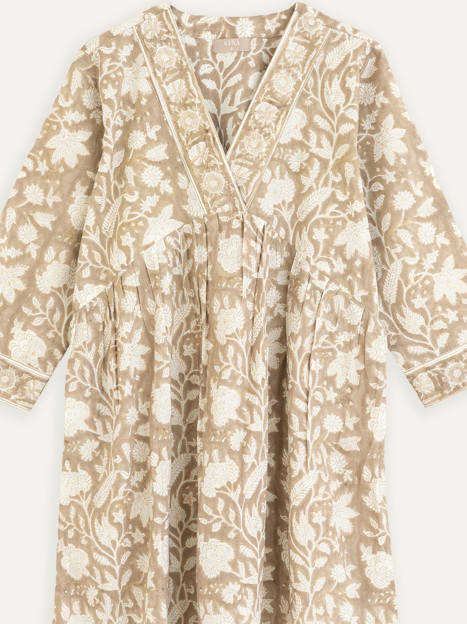 Reza Cotton Block Printed A-Line Kurta - AINA