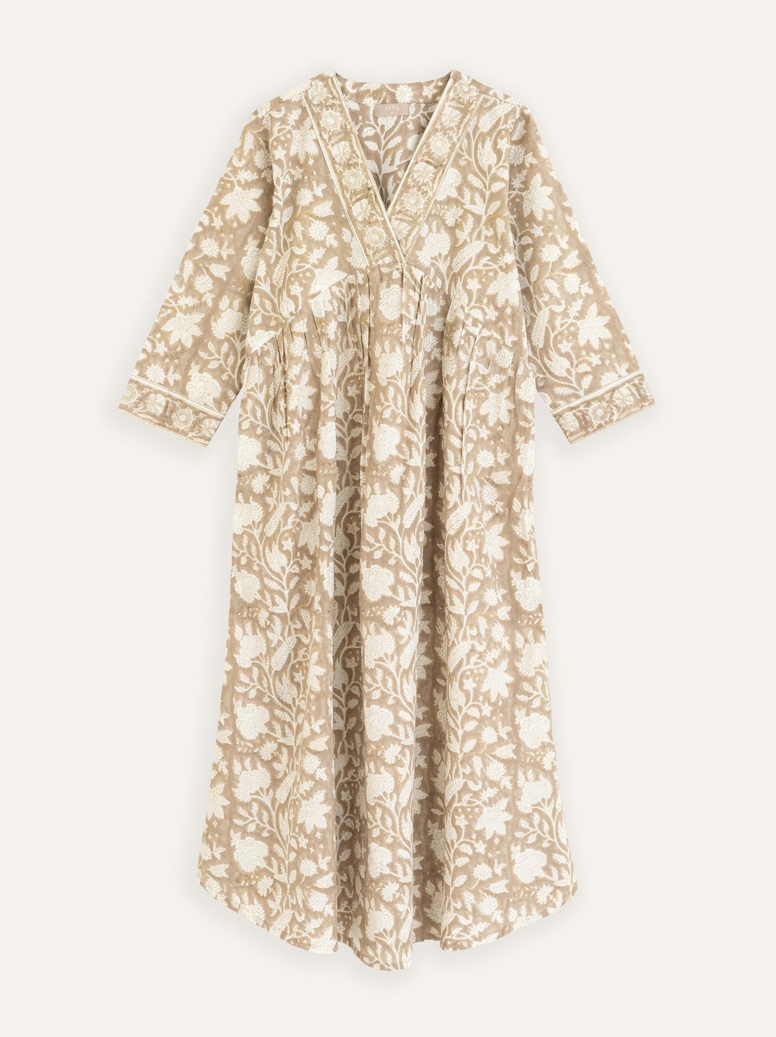 Reza Cotton Block Printed A-Line Kurta - AINA