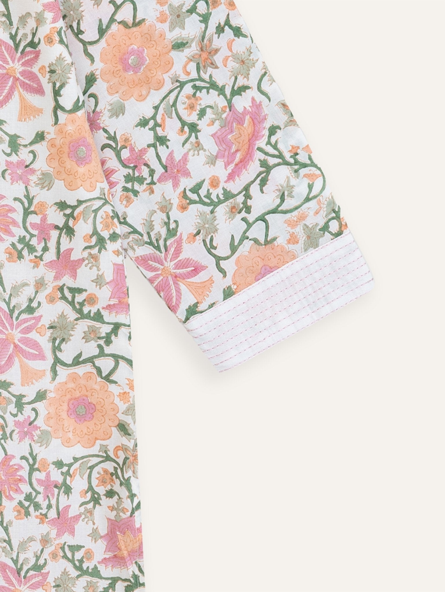 Riddhi Cotton Block Printed Straight Kurta - AINA