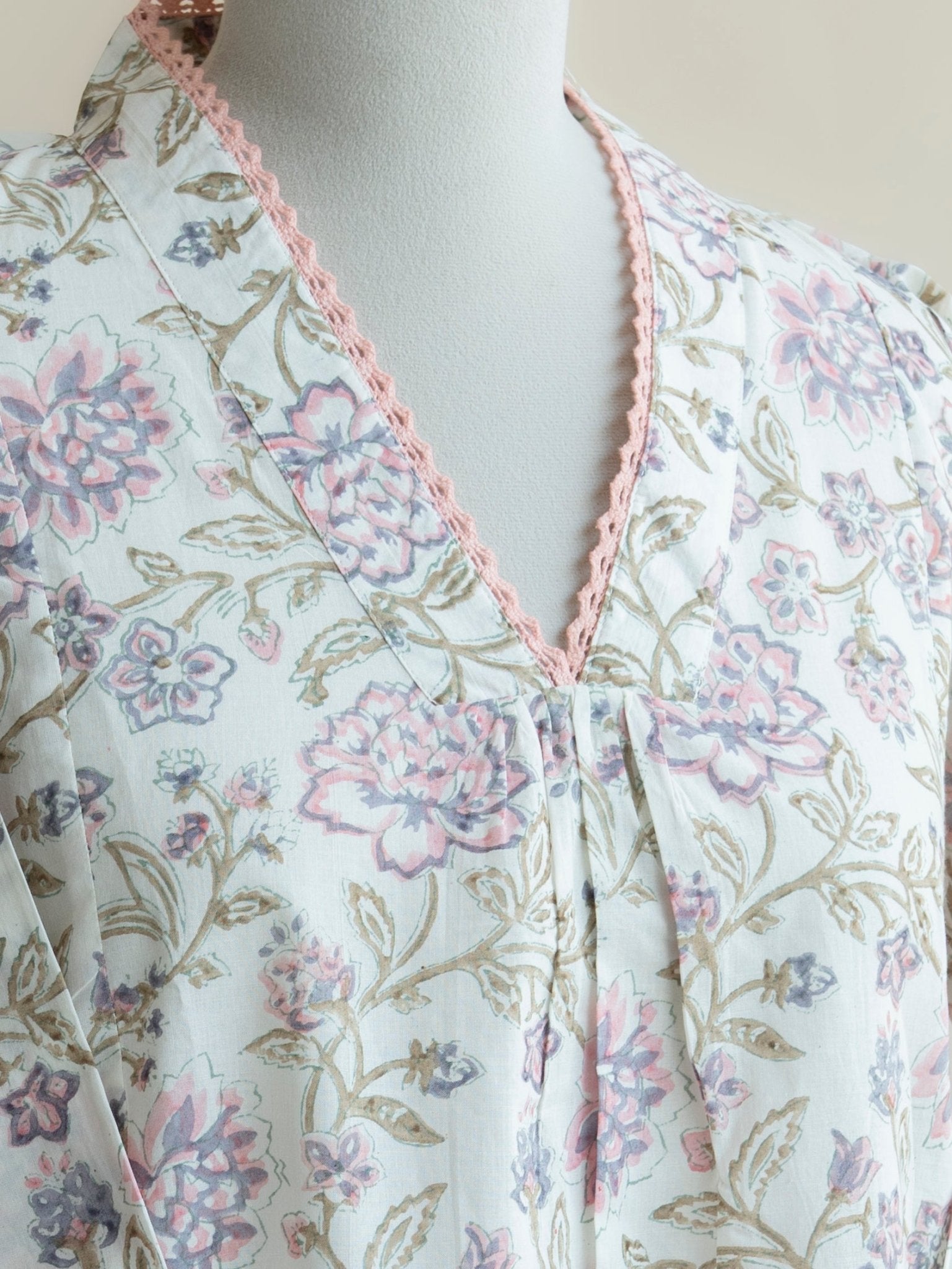 Ridha Cotton Block Printed A - Line Kurta - AINA