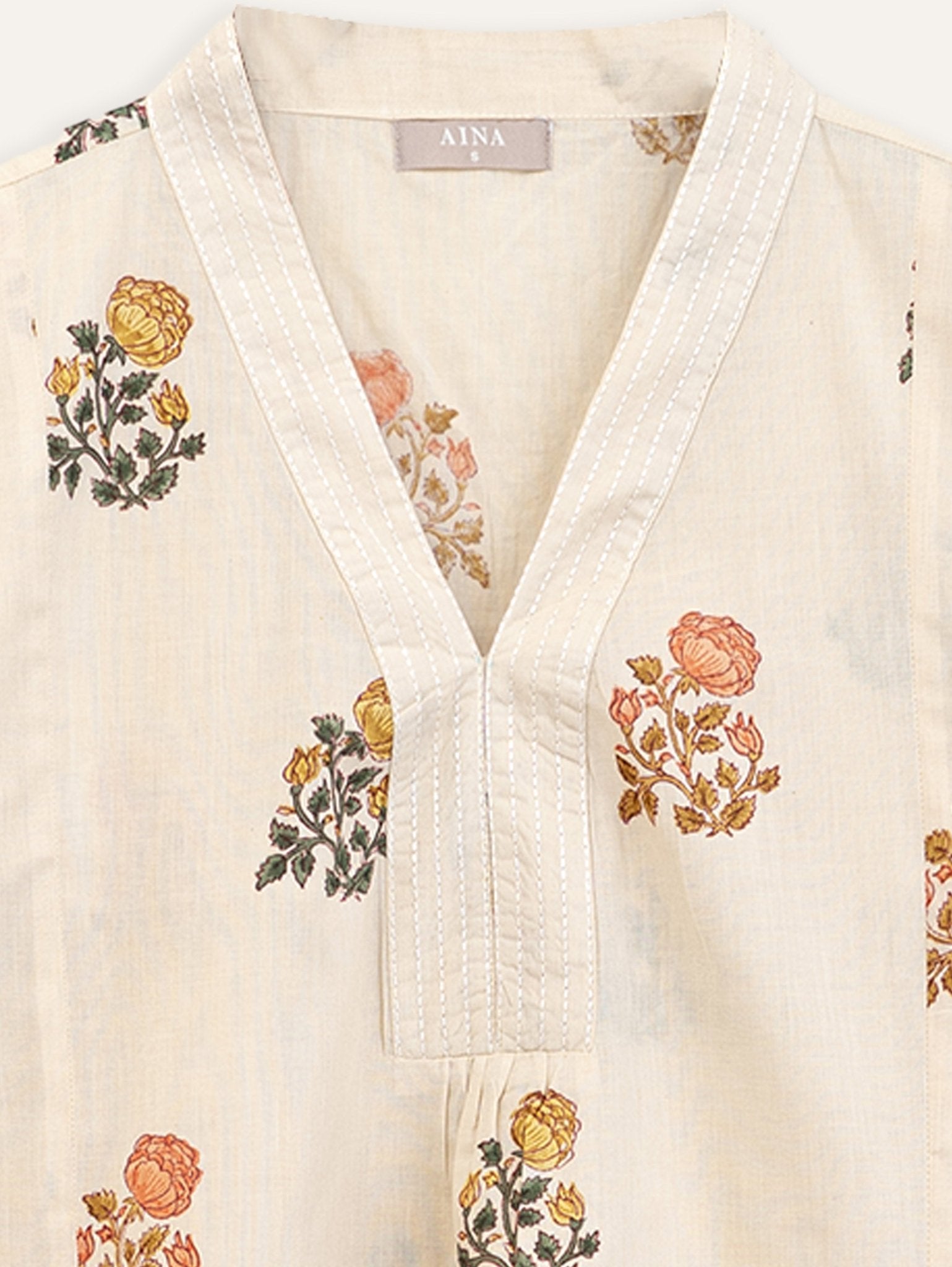Ridhika Cotton Block Printed A - Line Kurta - AINA
