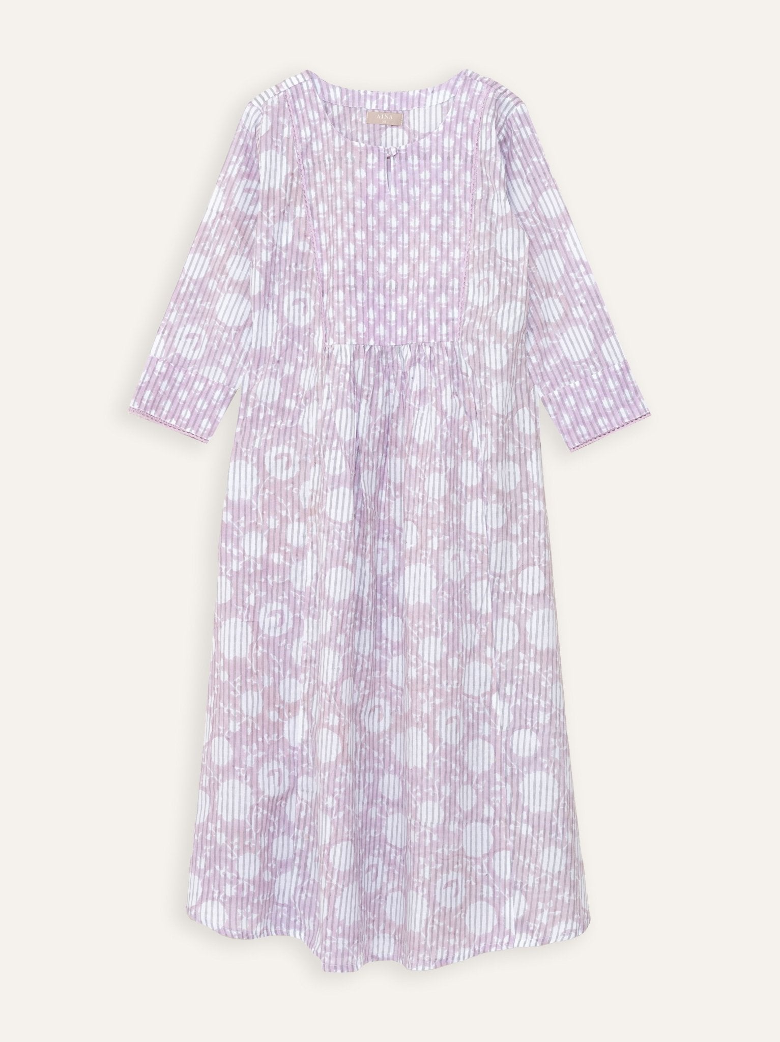 Rifana Cotton Block Printed A - Line Kurta - AINA