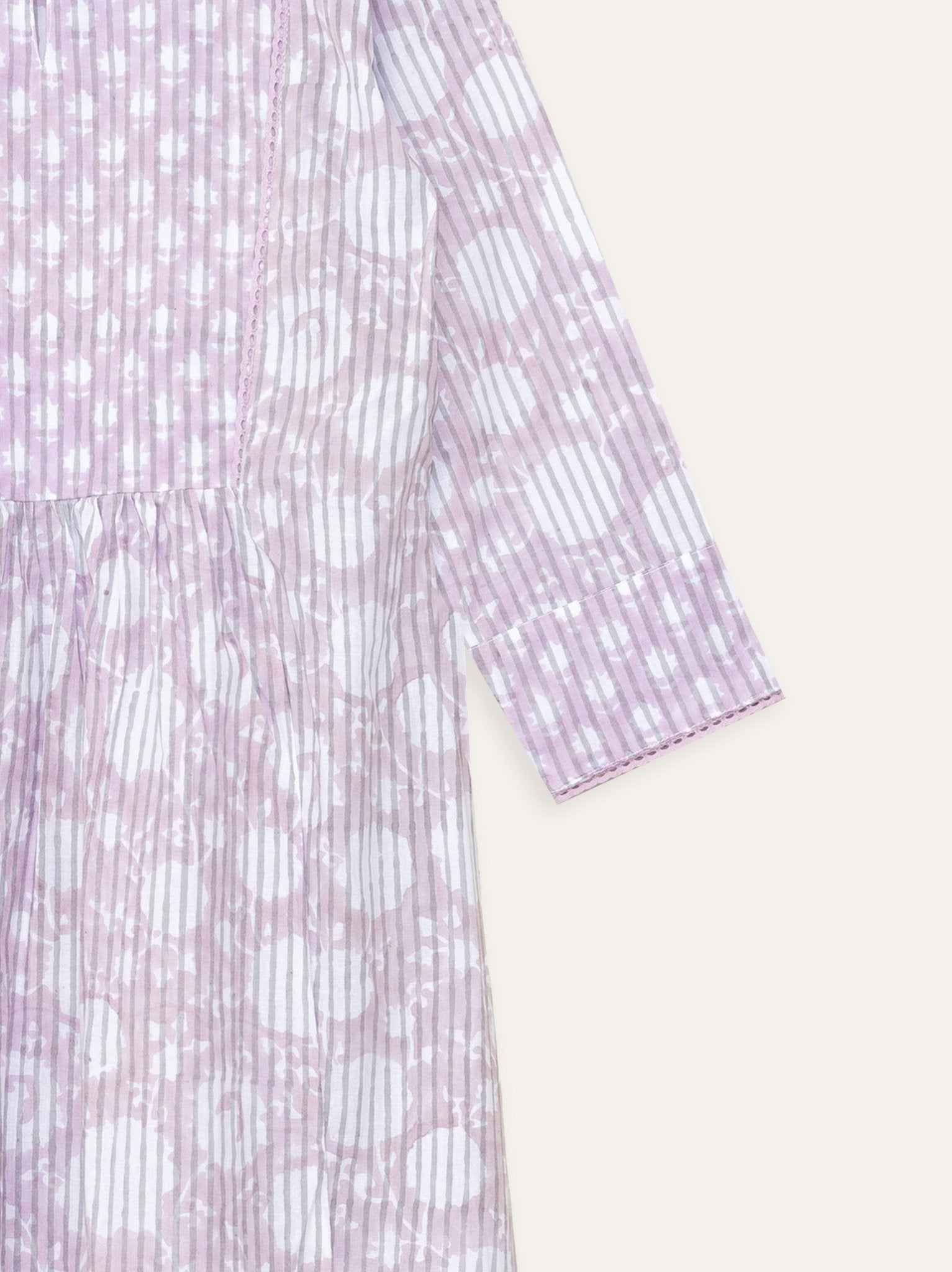 Rifana Cotton Block Printed A - Line Kurta - AINA