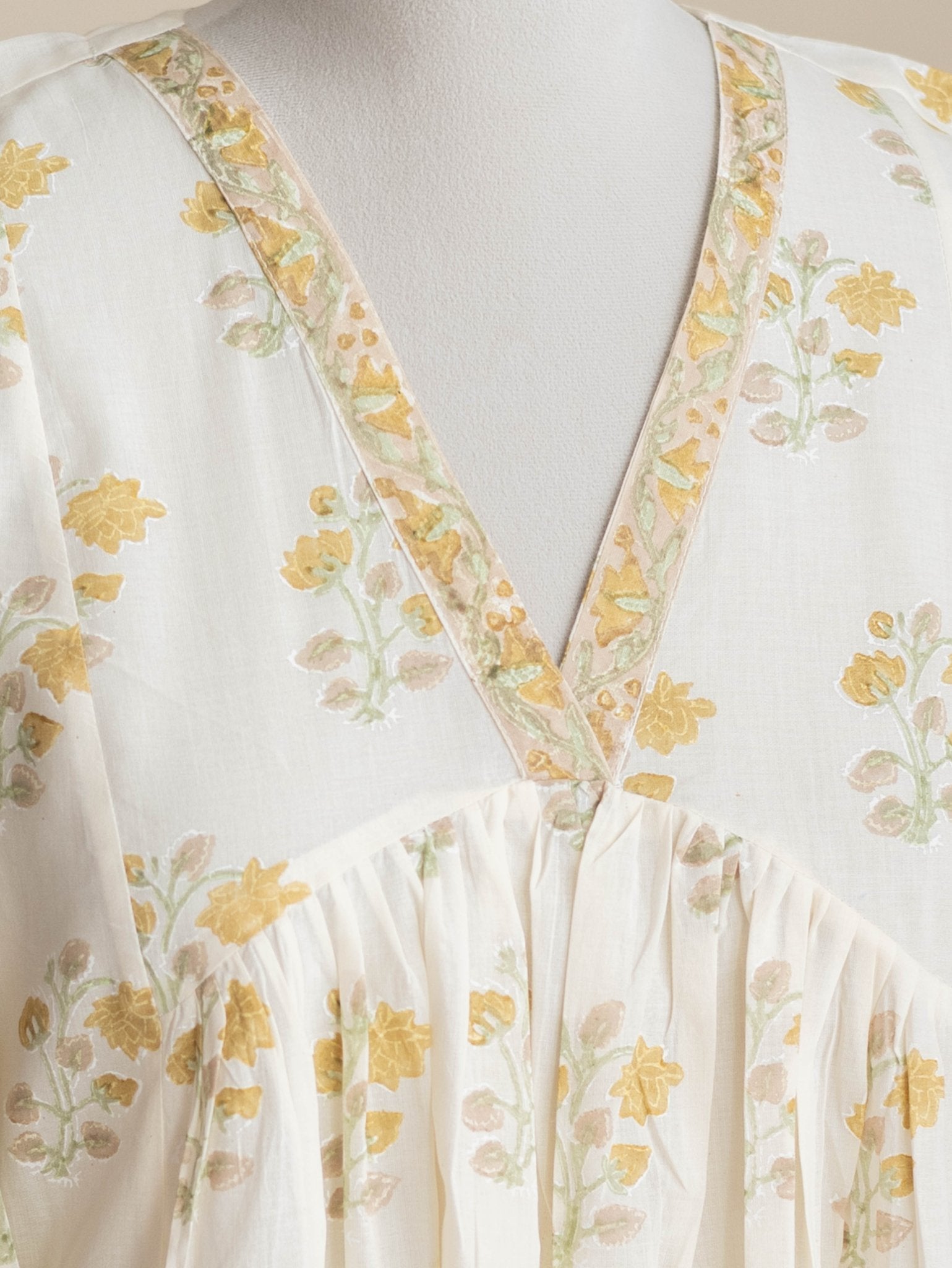 Rinha Cotton Block Printed A-Line Kurta - AINA