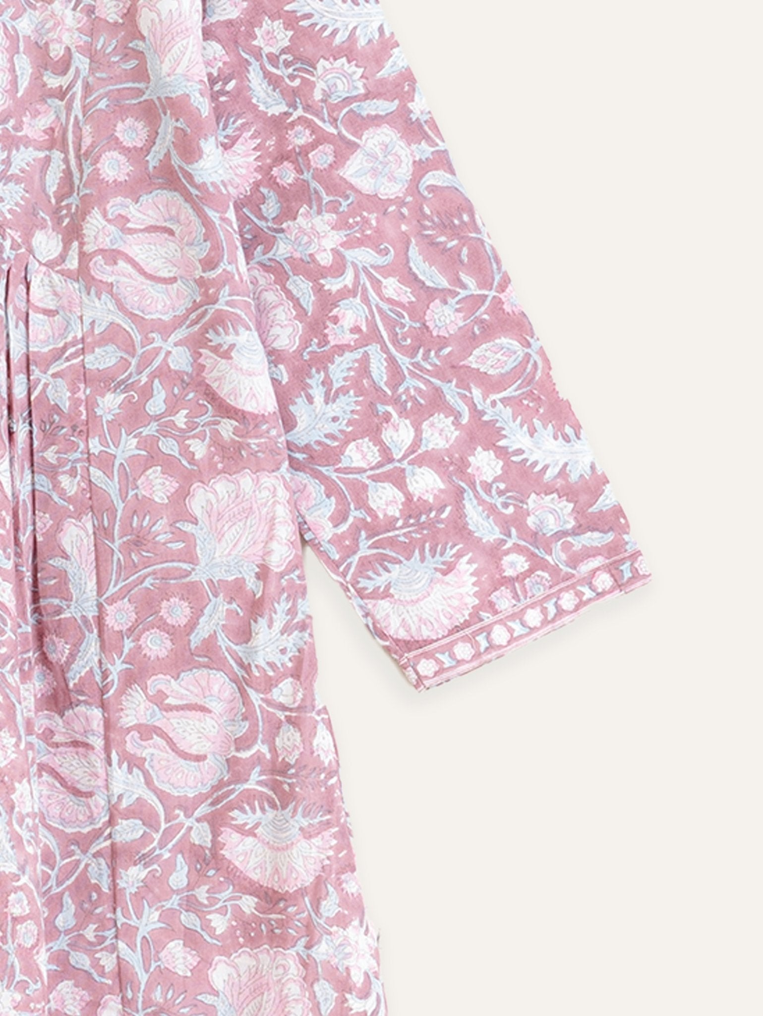 Rinsha Cotton Block Printed A - Line Kurta - AINA