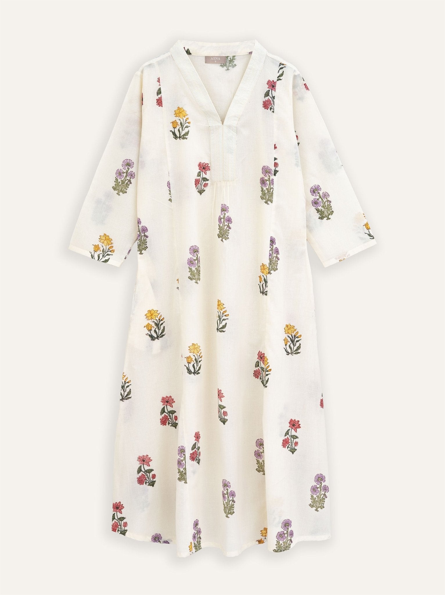Ruba Cotton Block Printed A Line Kurta