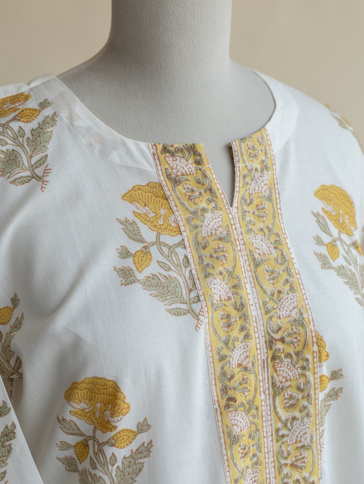 Rubya Cotton Block Printed Straight Kurta - AINA