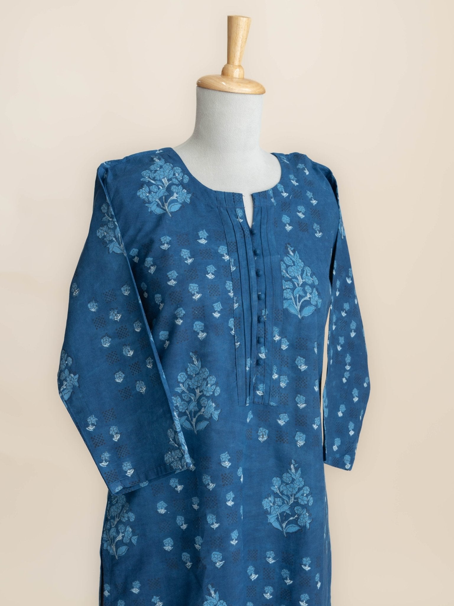Ruhanika Cotton Block Printed Straight Kurta - AINA
