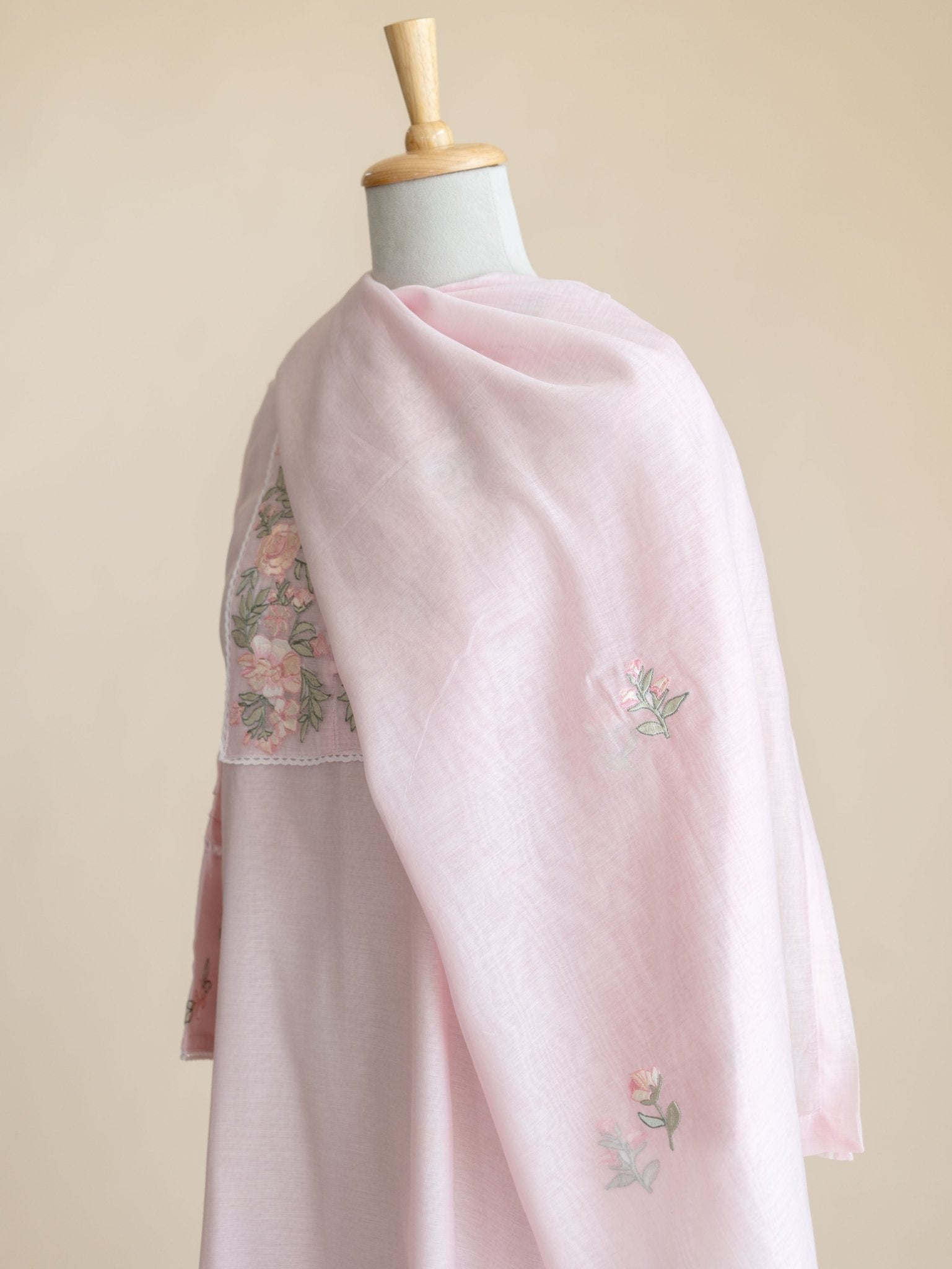 Rumeena Chanderi Embroidered A - Line Suit Set - AINA