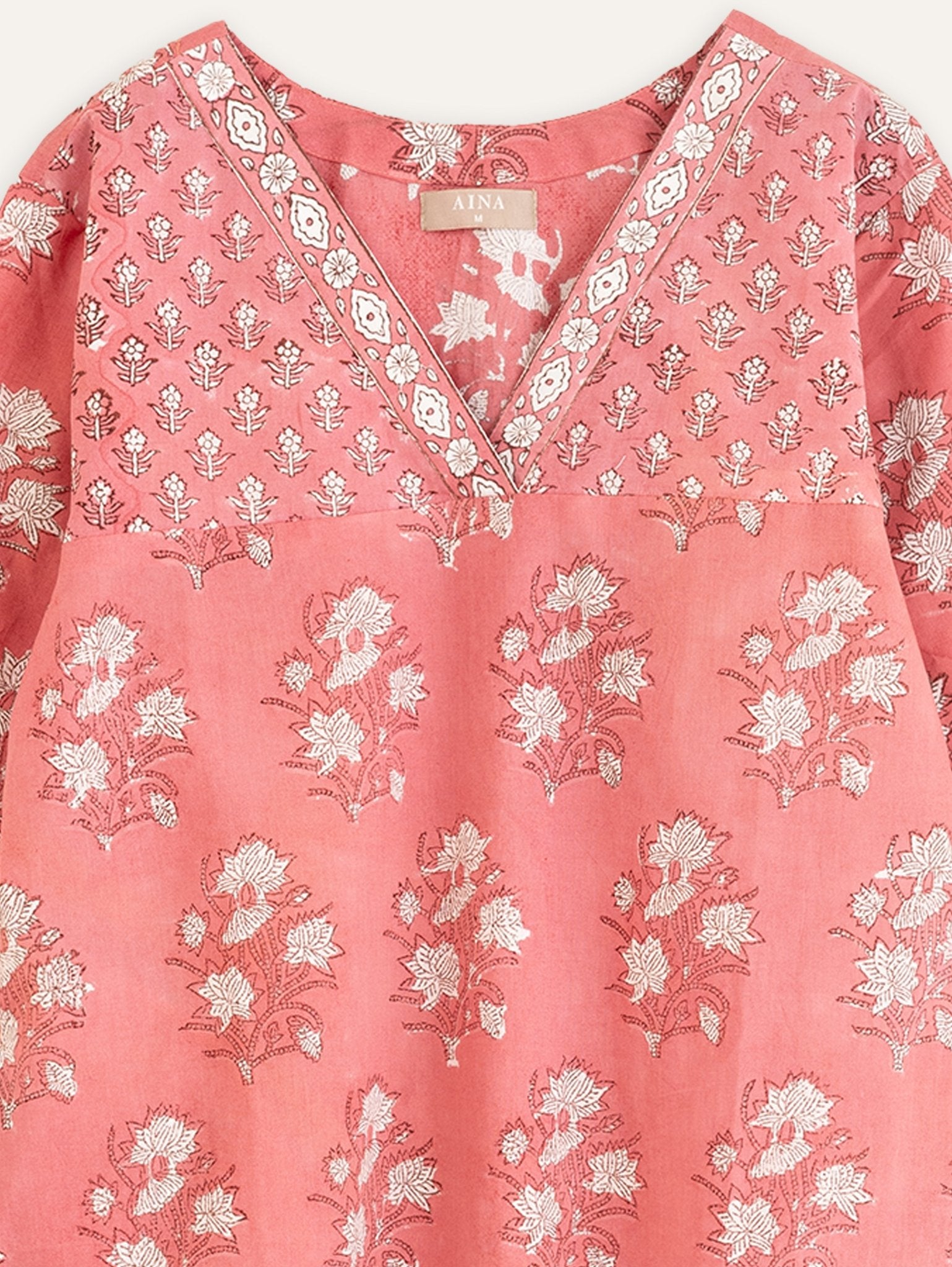 Rupa Cotton Block Printed Straight Kurta - AINA