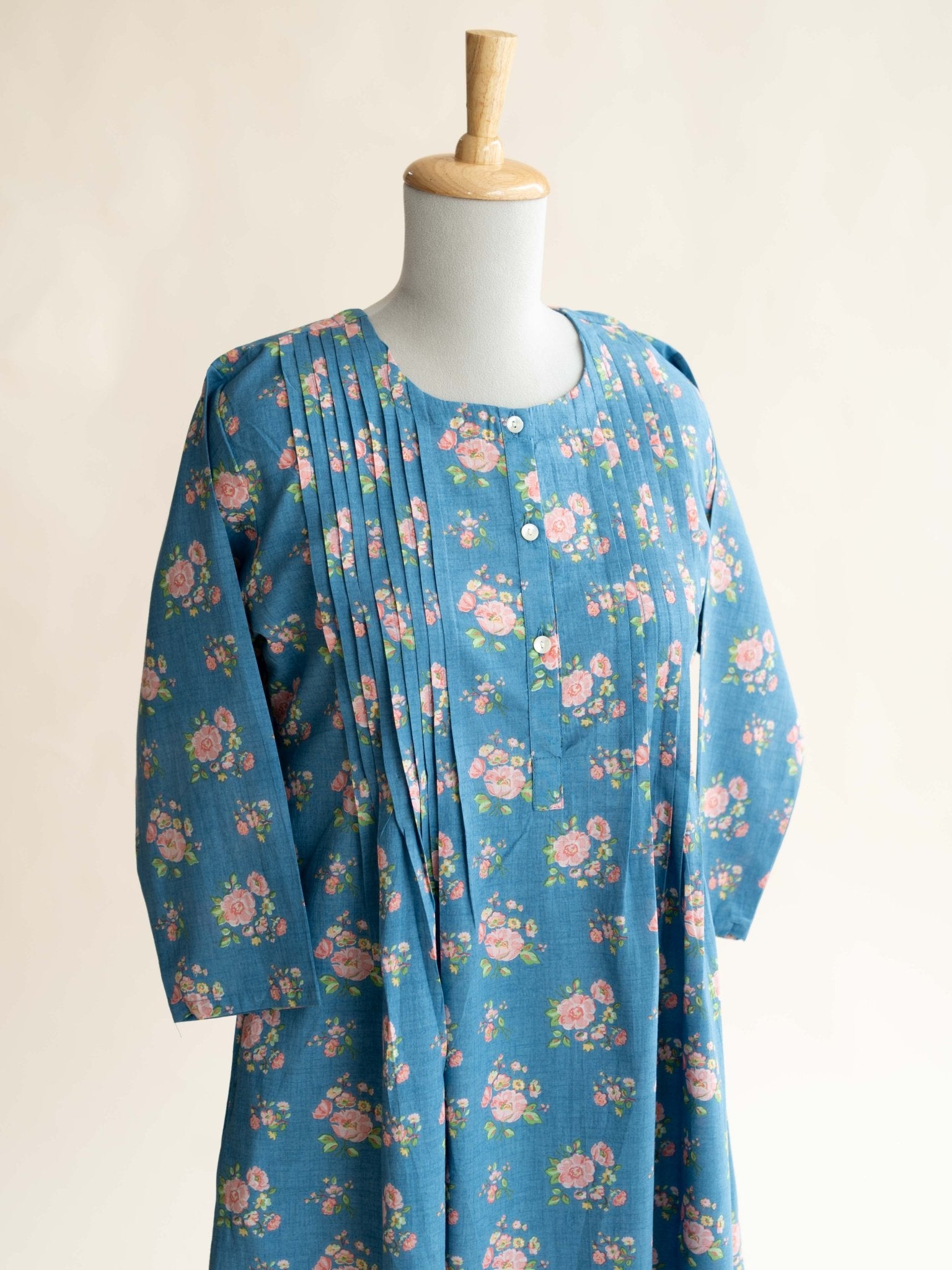 Ruqya Cotton Printed A - Line Kurta - AINA