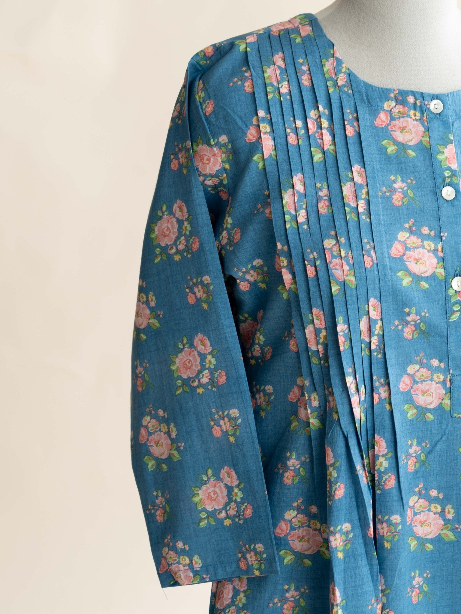 Ruqya Cotton Printed A - Line Kurta - AINA