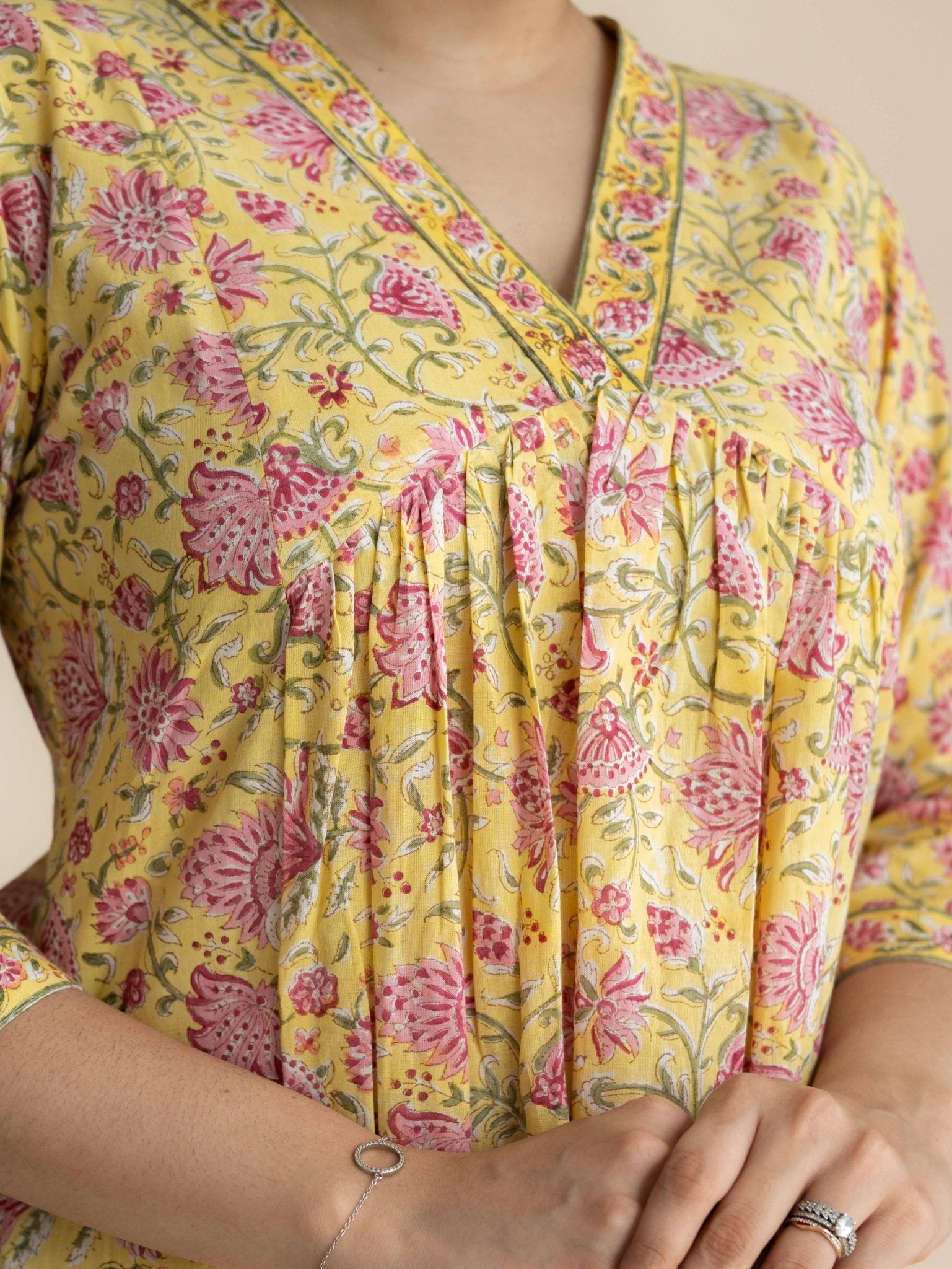 Rutvi Cotton Block Printed A-Line Suit Set - AINA