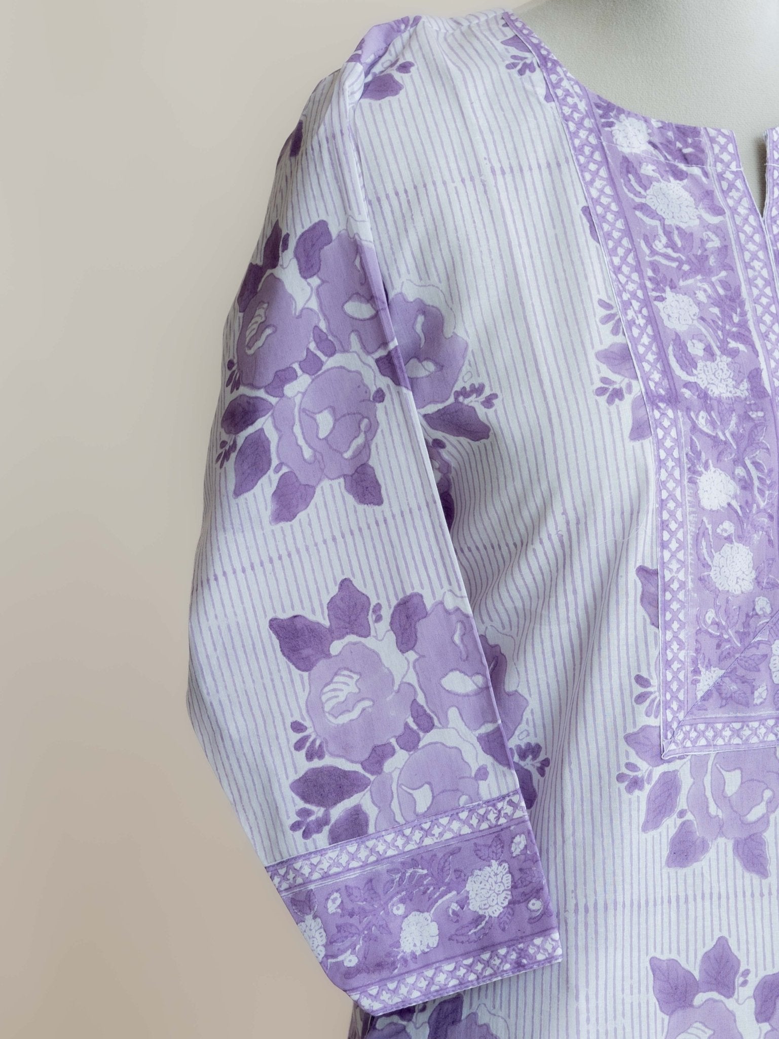 Safna Cotton Block Printed Straight Kurta - AINA