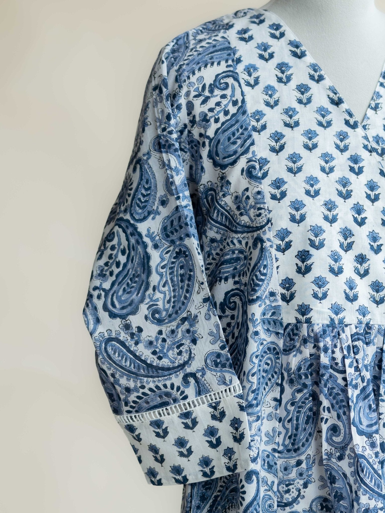 Saheli Cotton Block Printed A-Line Kurta - AINA