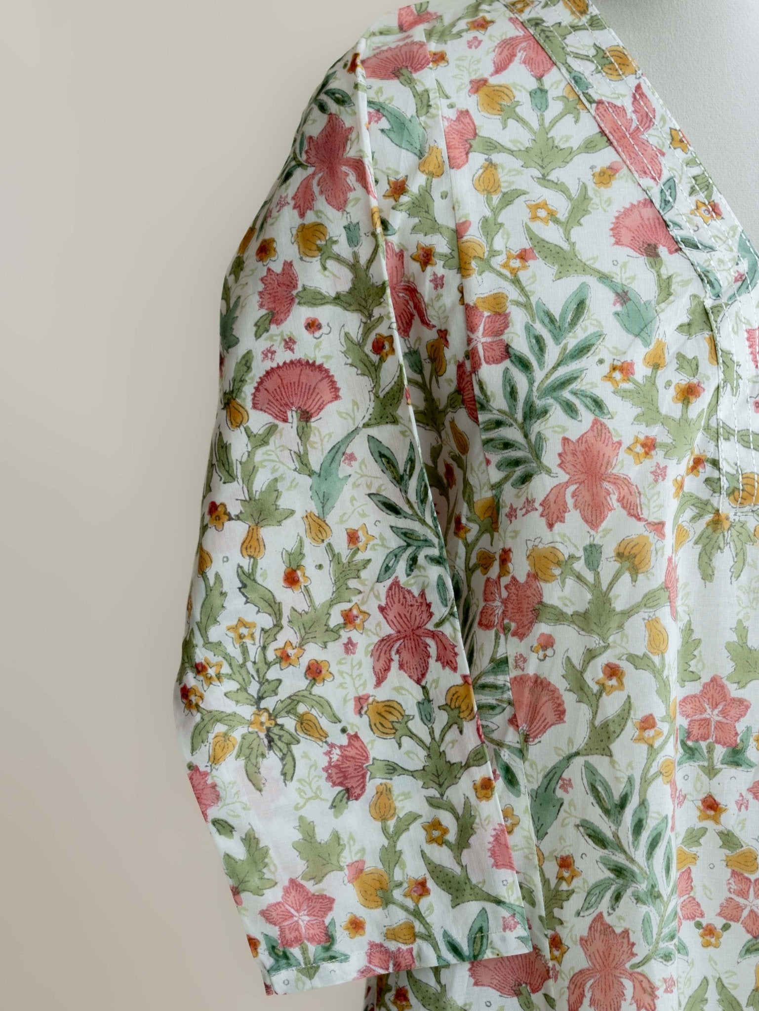 Saina Cotton Block Printed A - Line Kurta - AINA