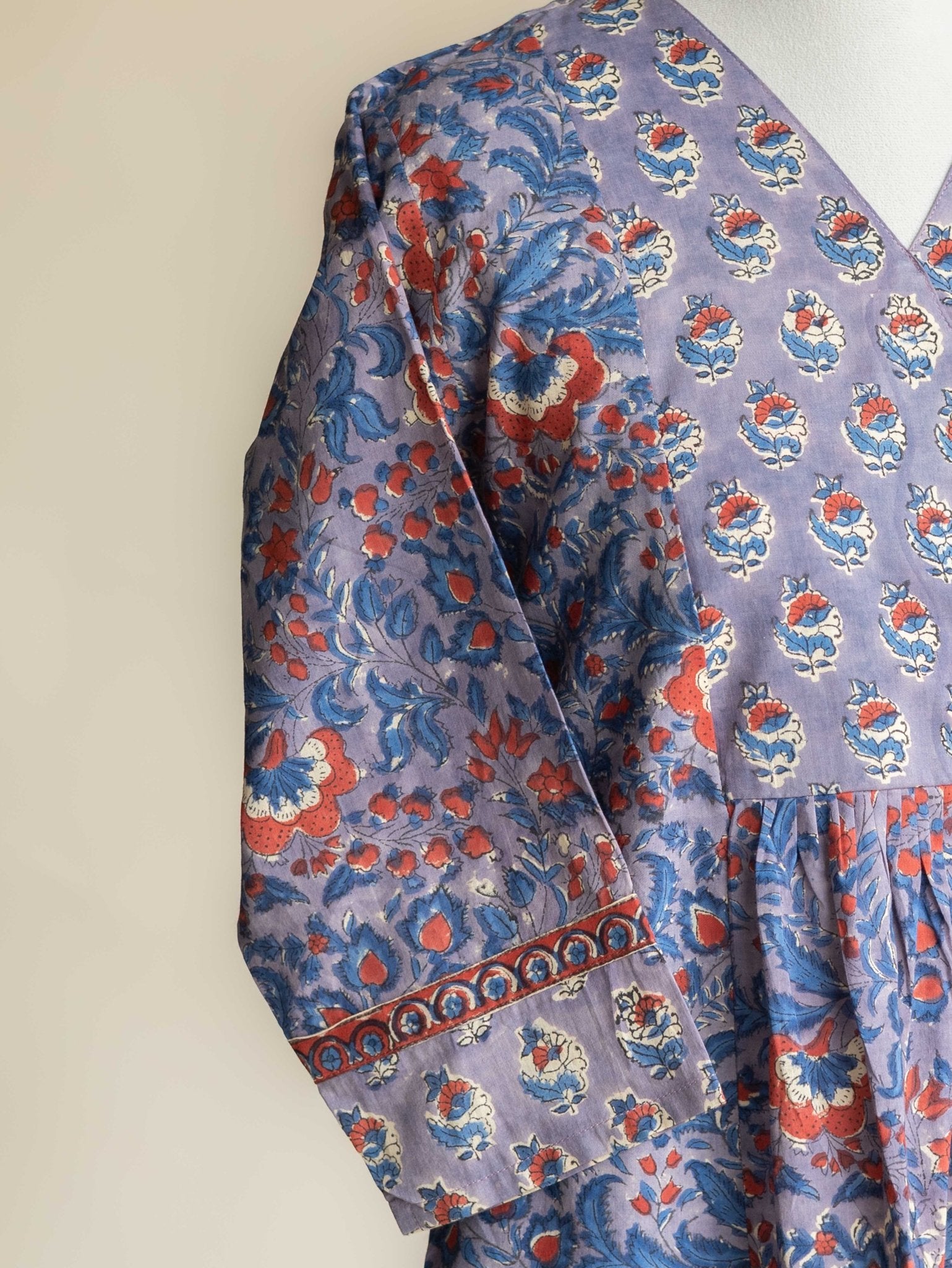 Samerah Cotton Block Printed A-Line Kurta - AINA
