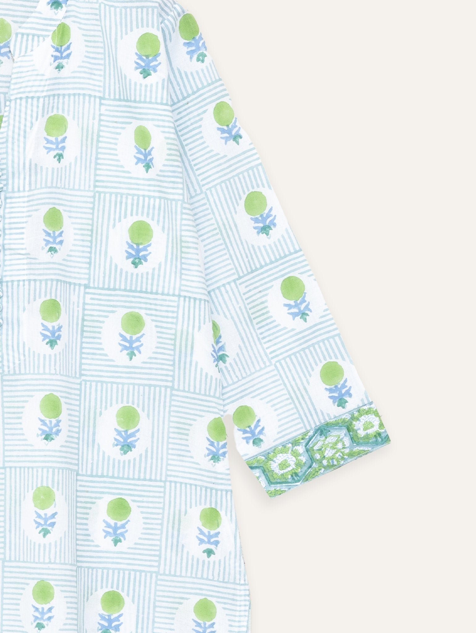 Samiya Cotton Block Printed Straight Kurta - AINA
