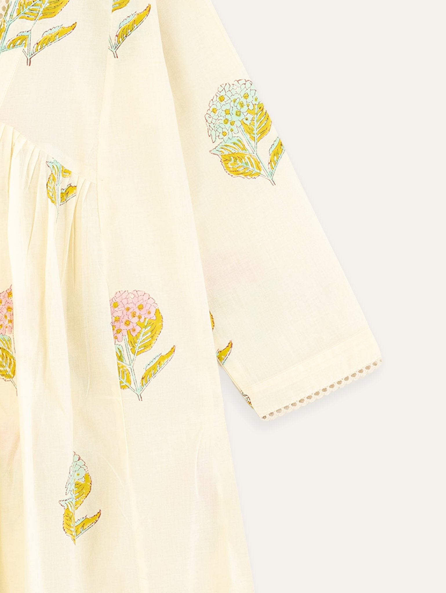 Sayah Cotton Block Printed A - Line Kurta - AINA