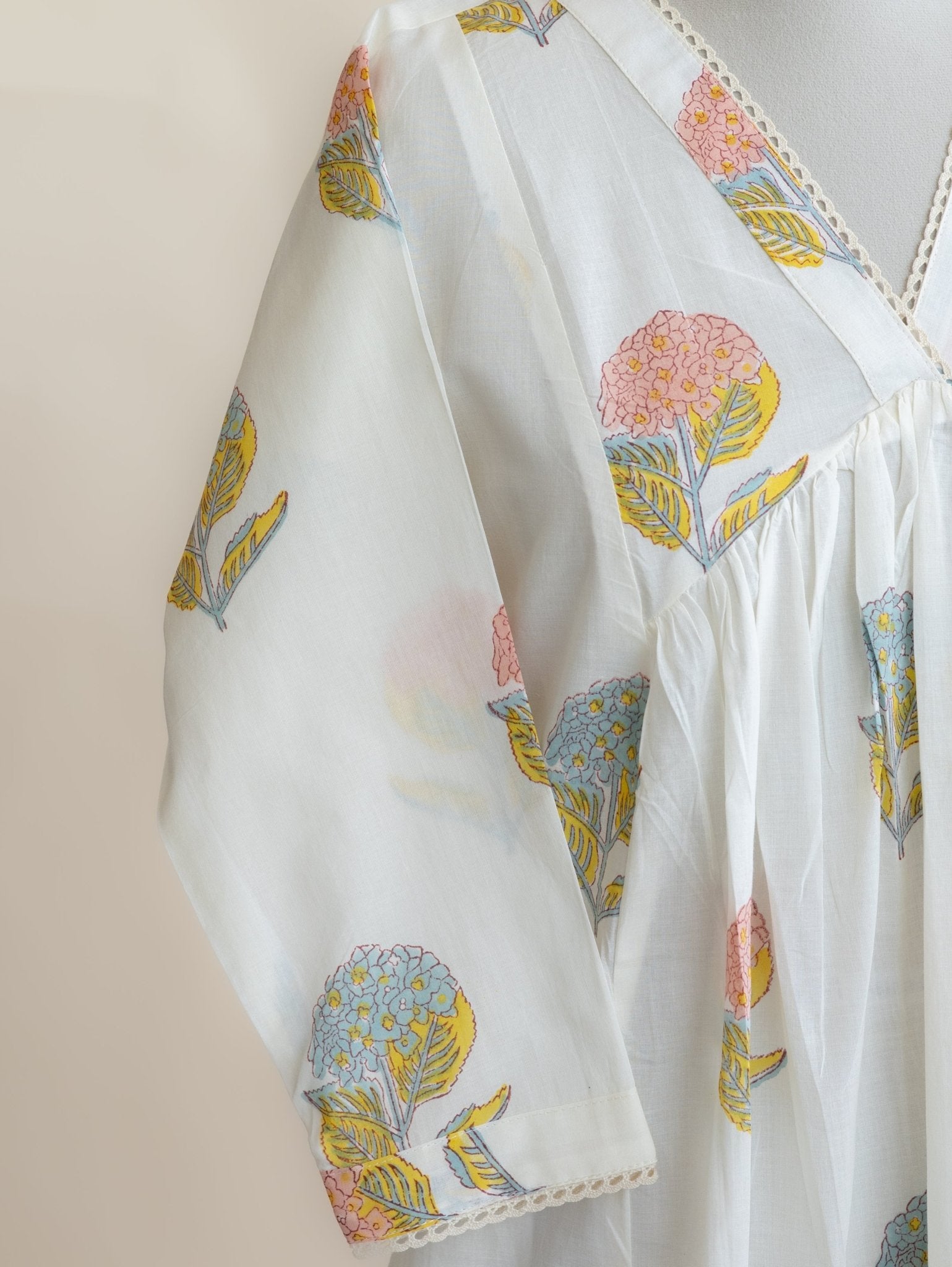 Sayah Cotton Block Printed A - Line Kurta - AINA