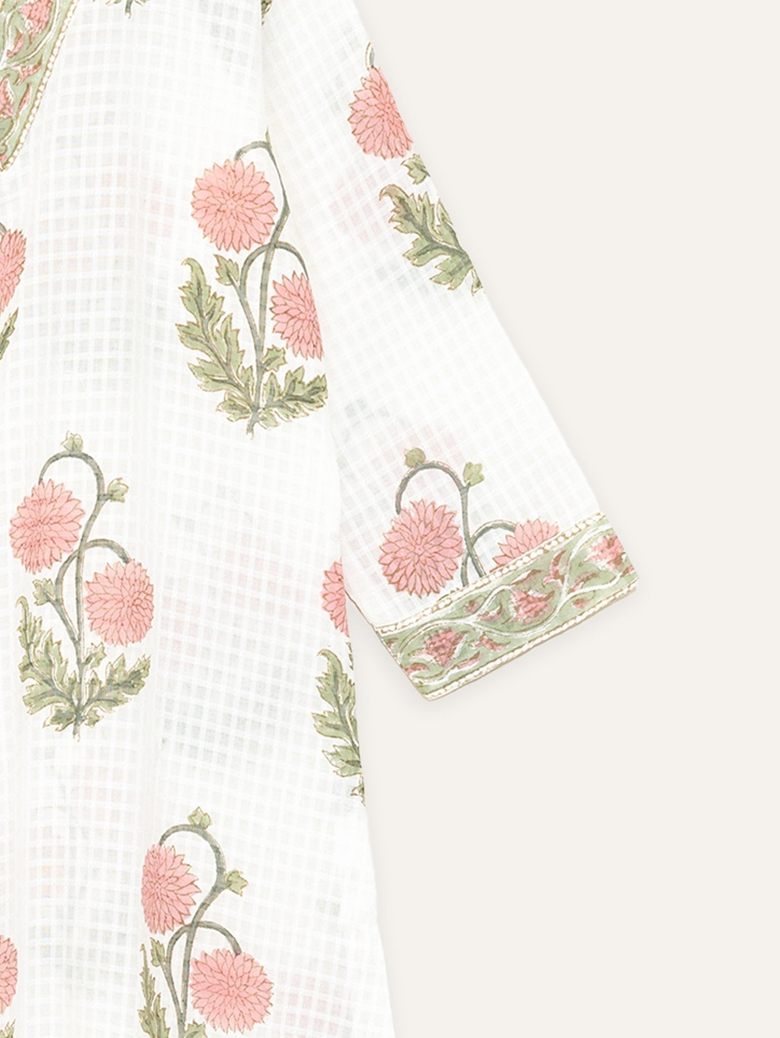 Sehba Cotton Block Printed A - Line Kurta - AINA