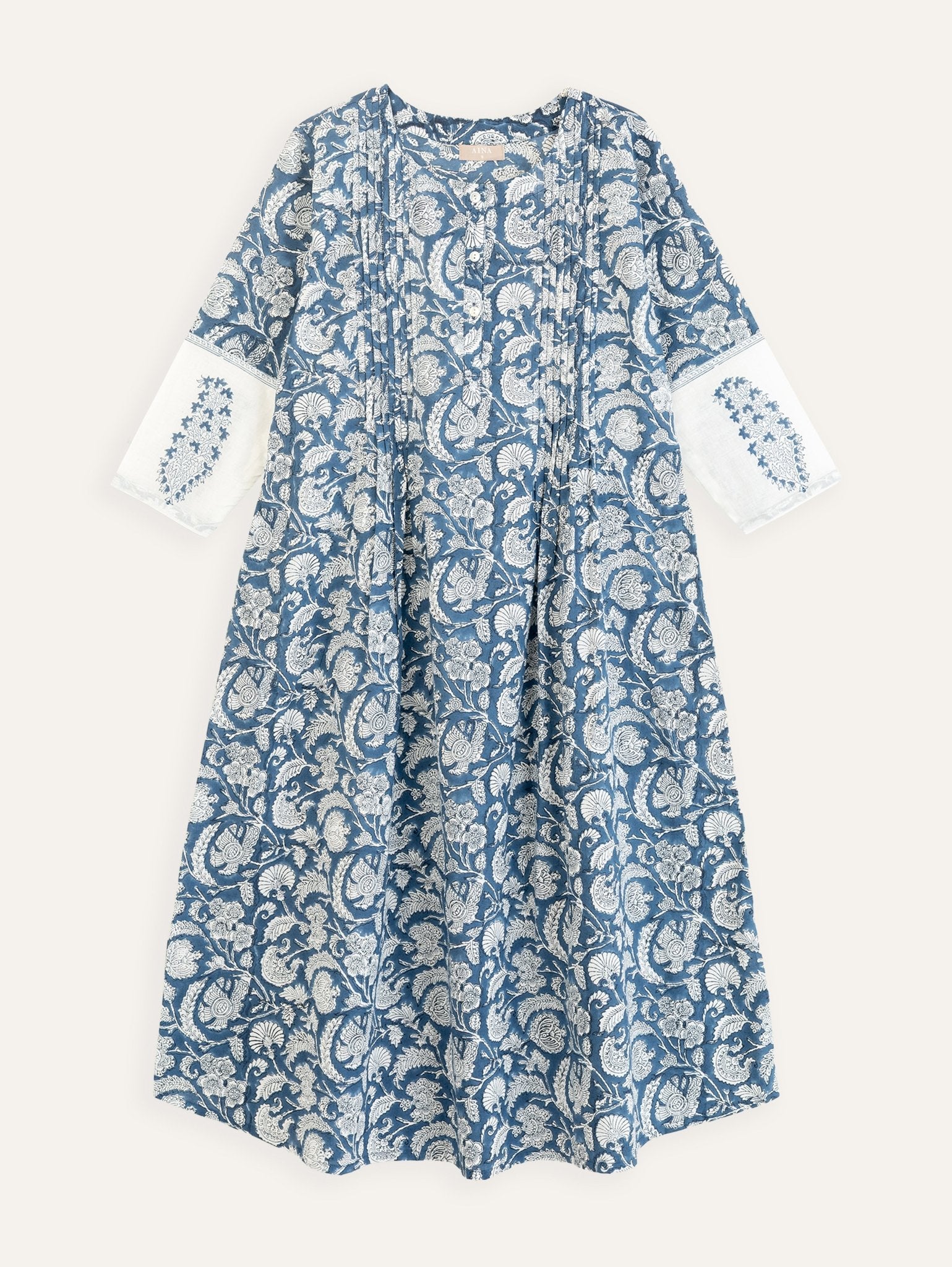 Sera Cotton Block Printed A - Line Kurta - AINA