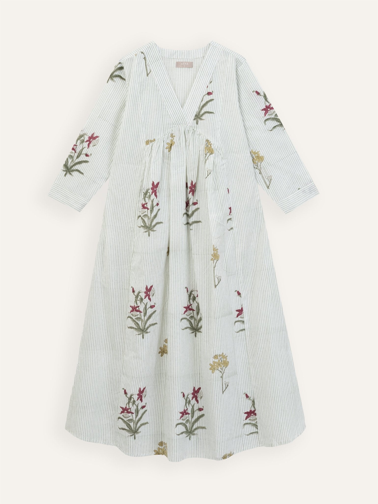 Sheela Cotton Block Printed A - Line Kurta - AINA