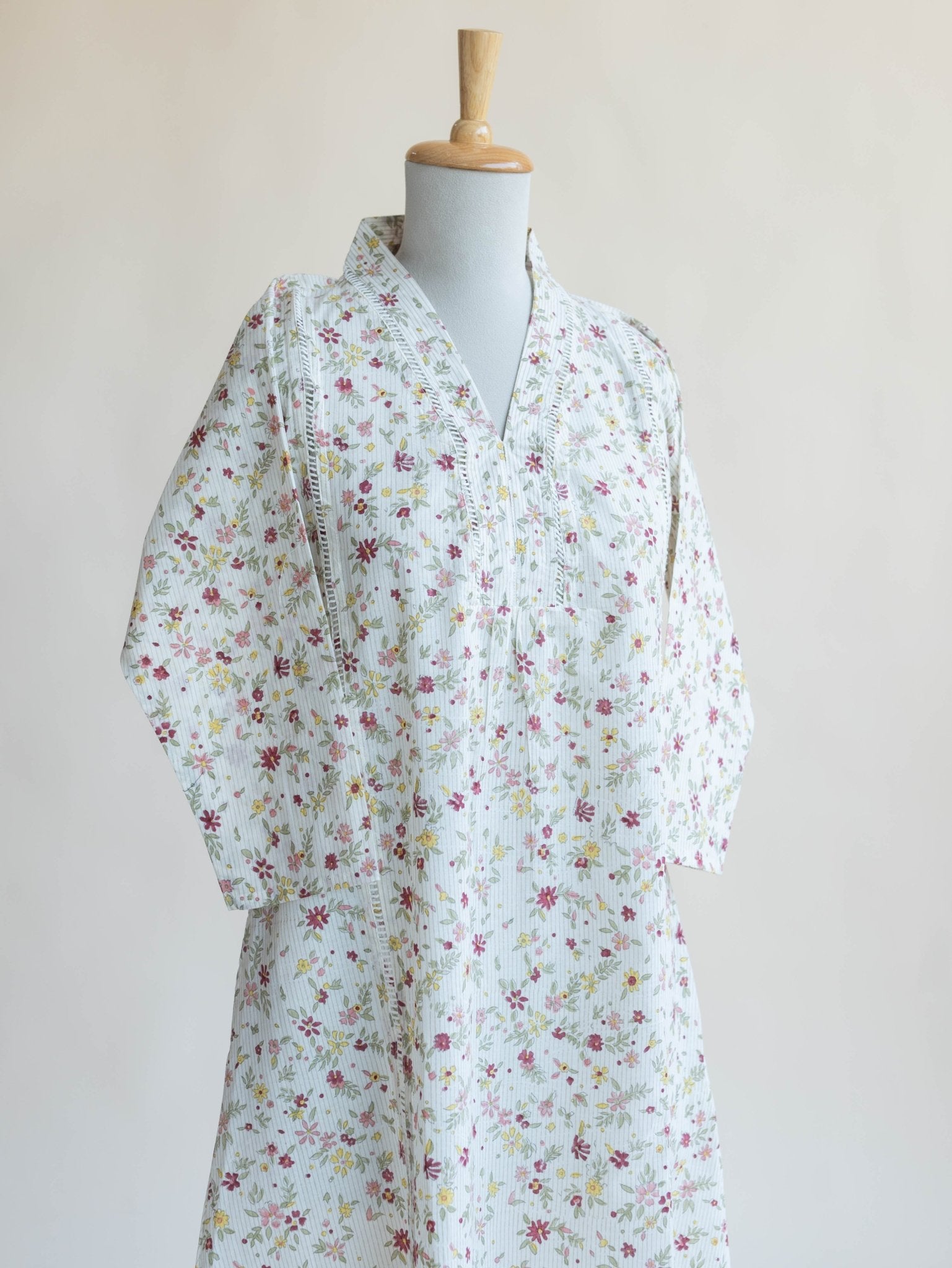 Shezin Cotton Block Printed A - Line Kurta - AINA