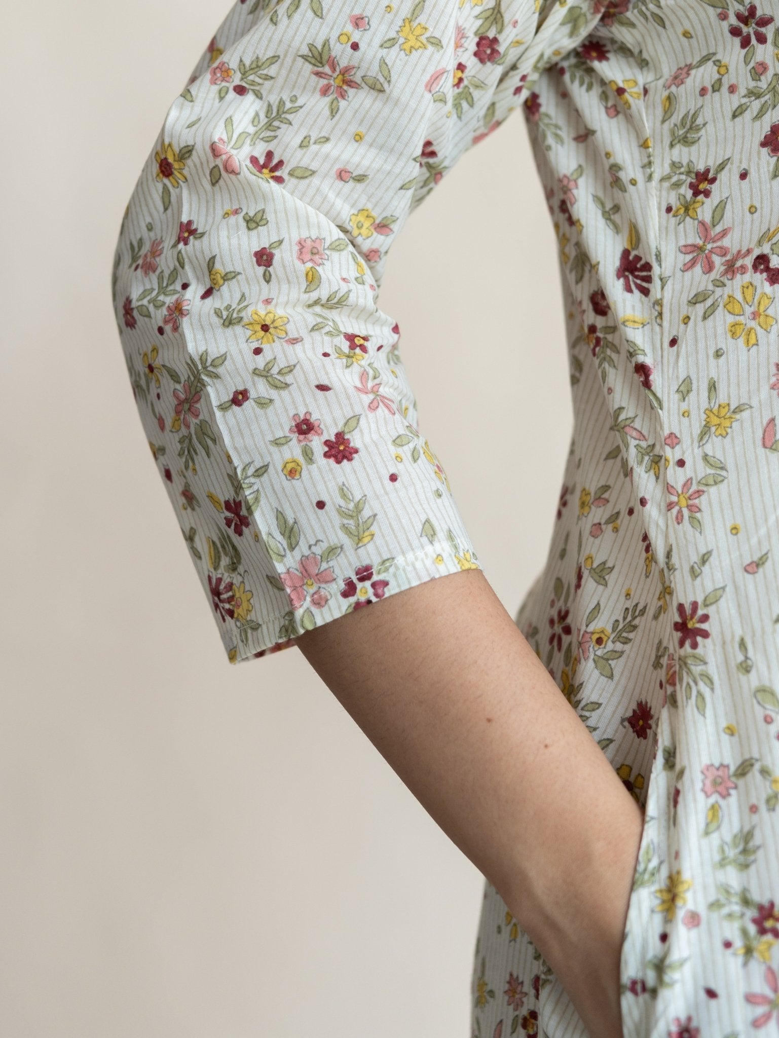 Shezin Cotton Block Printed A - Line Kurta - AINA