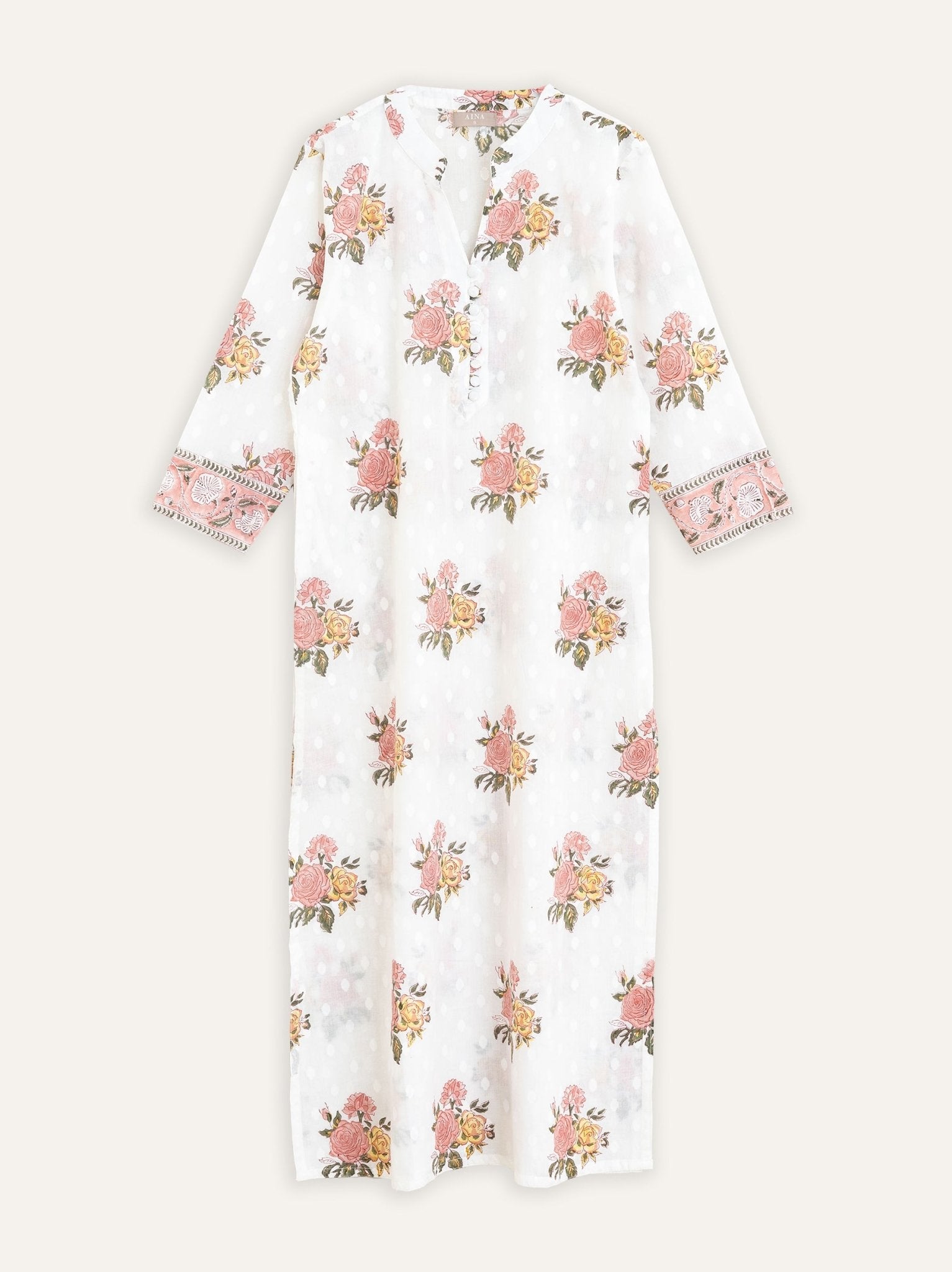 Shifa Cotton Block Printed Straight Kurta - AINA
