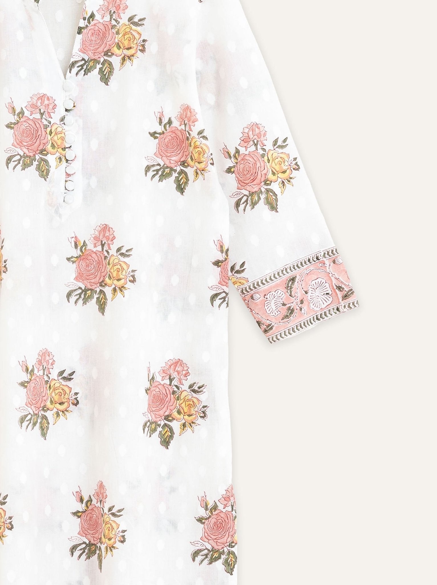 Shifa Cotton Block Printed Straight Kurta - AINA