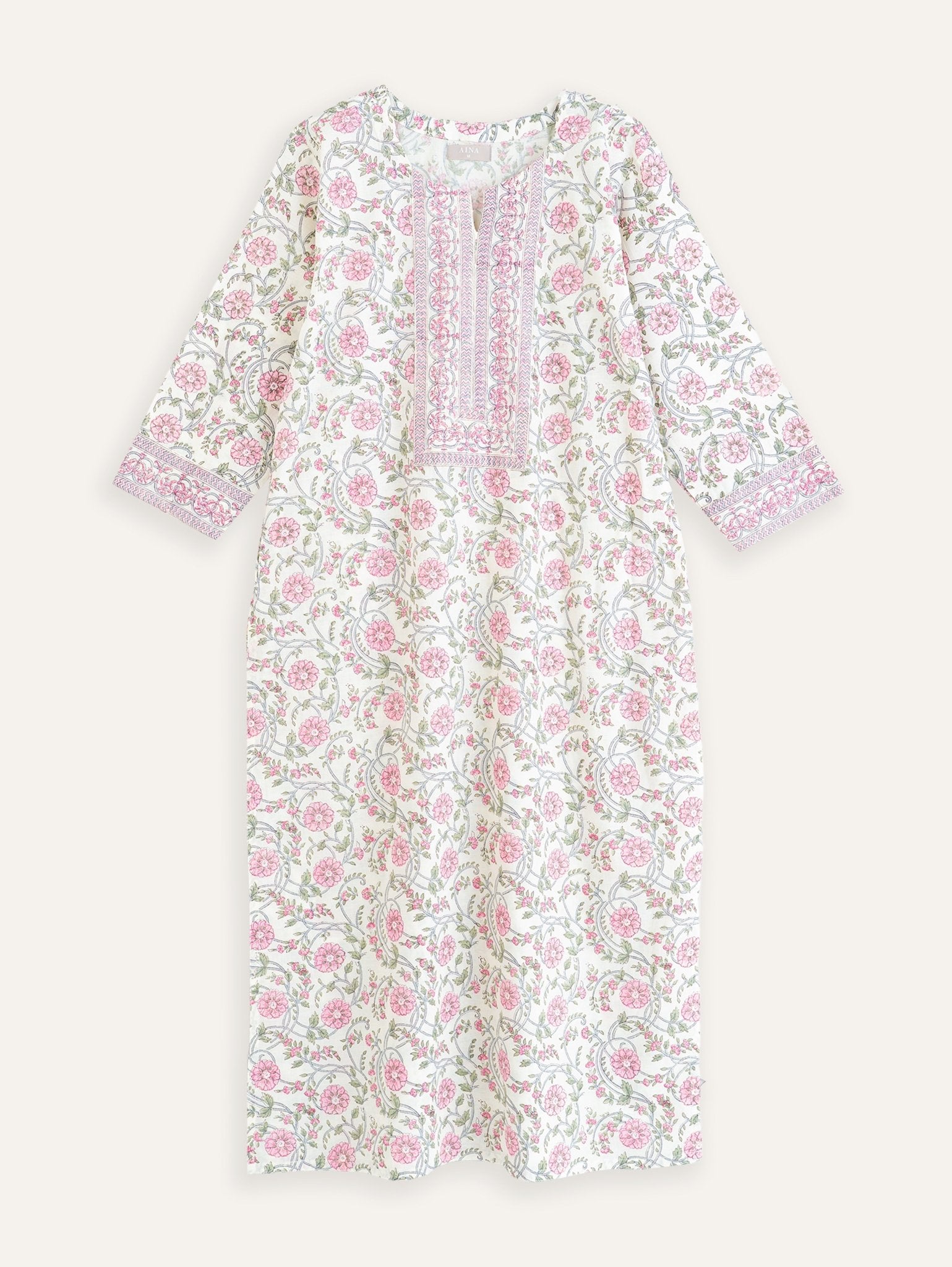 Shiloh Cotton Block Printed Straight Kurta - AINA