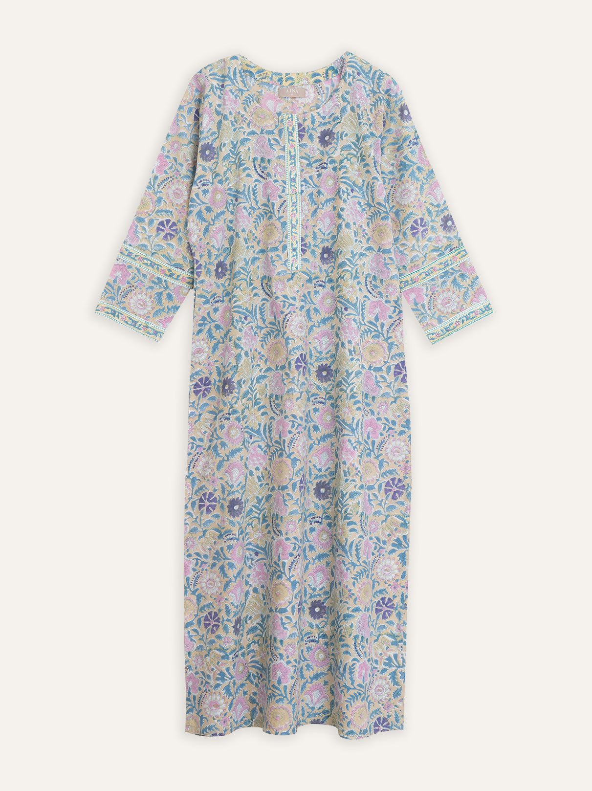 Shivani Cotton Block Printed Straight Kurta - AINA