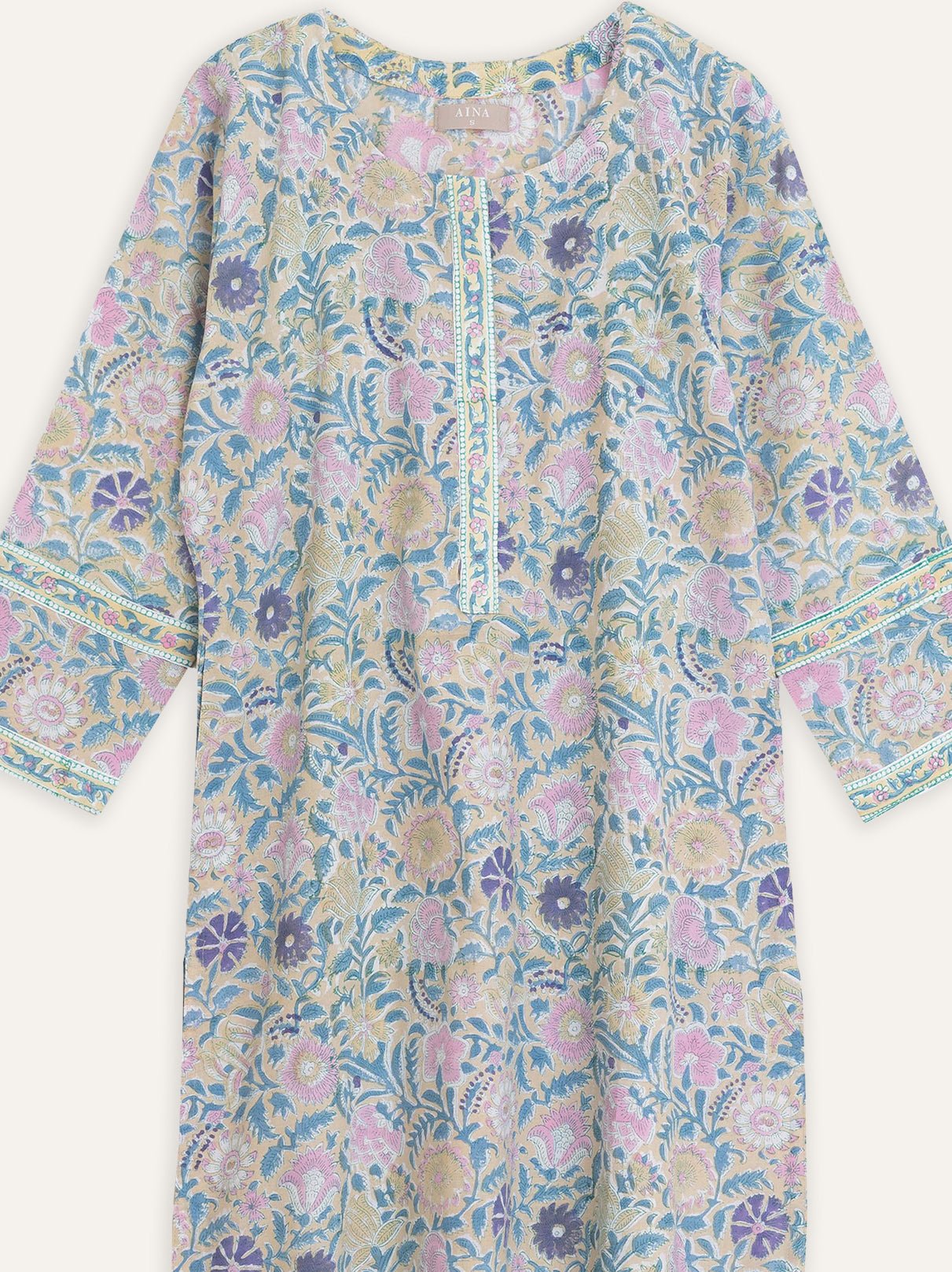 Shivani Cotton Block Printed Straight Kurta - AINA
