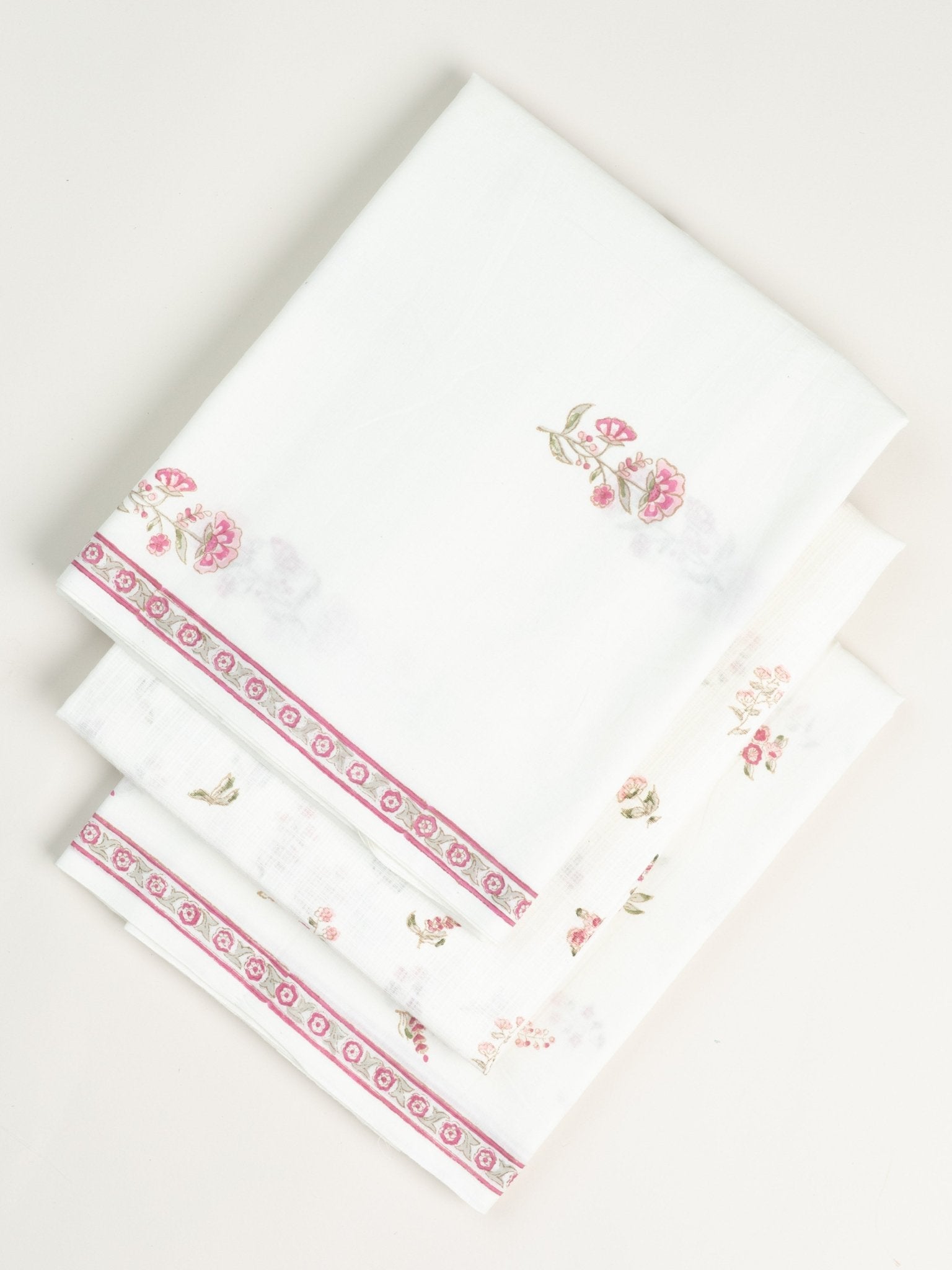 Shreya Cotton Block Printed Unstitched Suit Set - 3 Piece - AINA