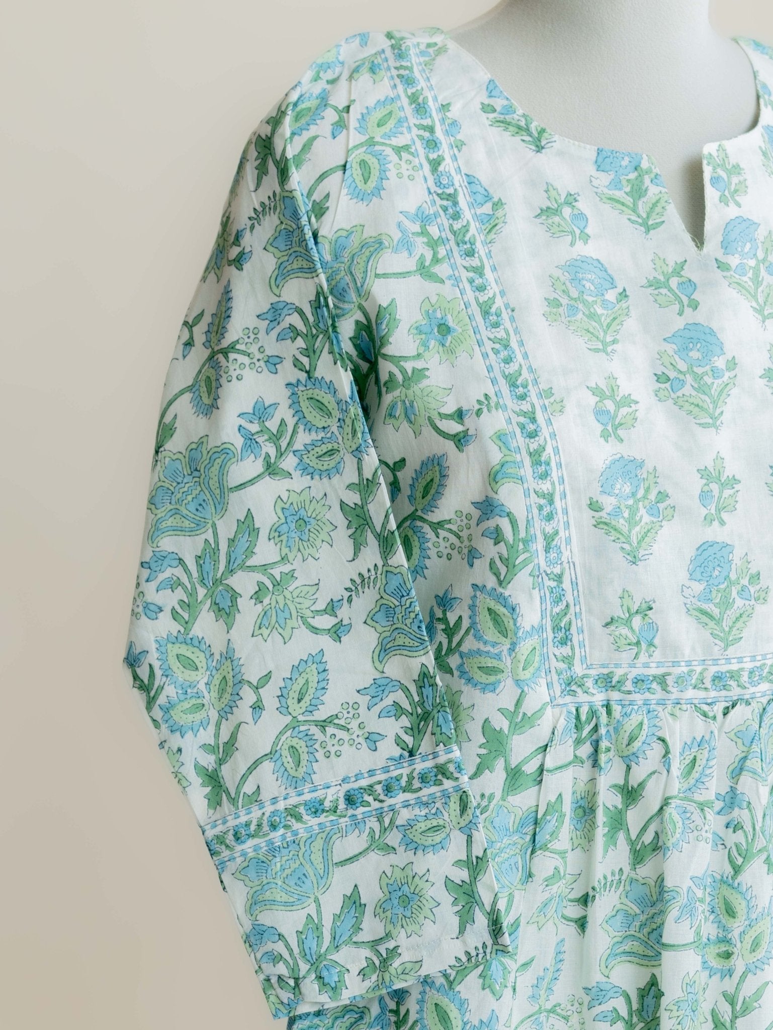 Sitara Cotton Block Printed A - Line Kurta - AINA
