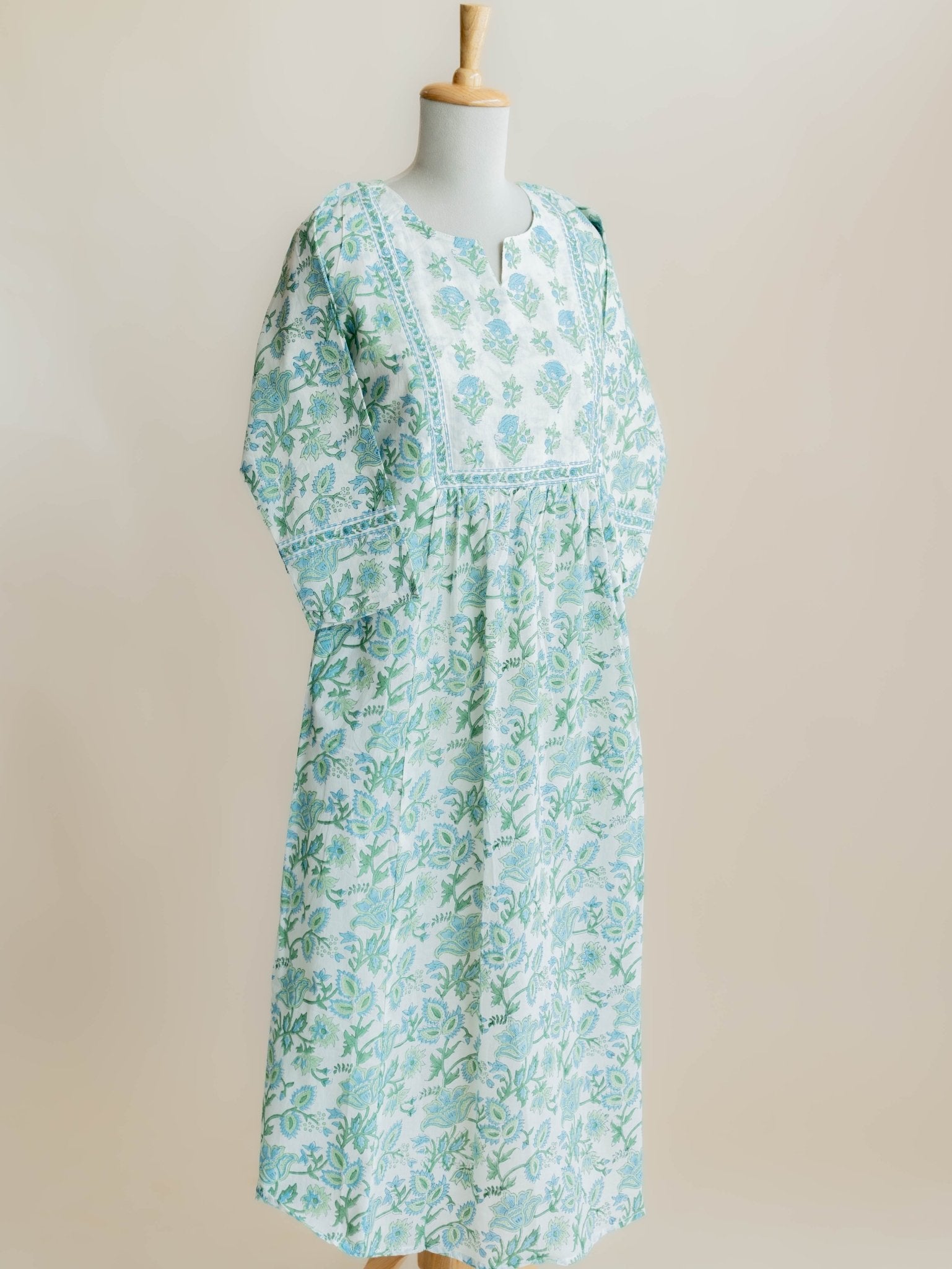 Sitara Cotton Block Printed A - Line Kurta - AINA